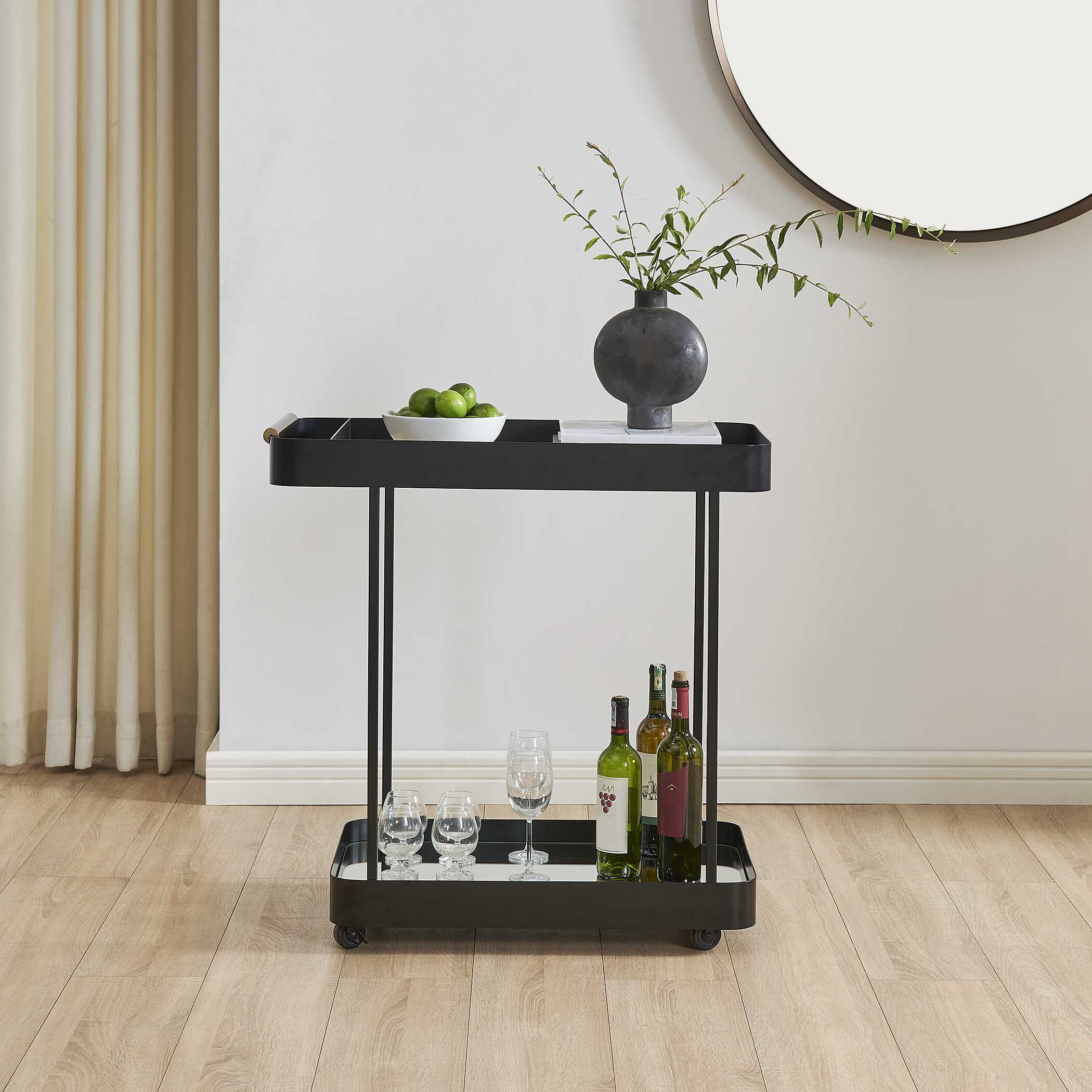 Uttermost Furniture Uttermost Vesper Black Iron Bar Cart