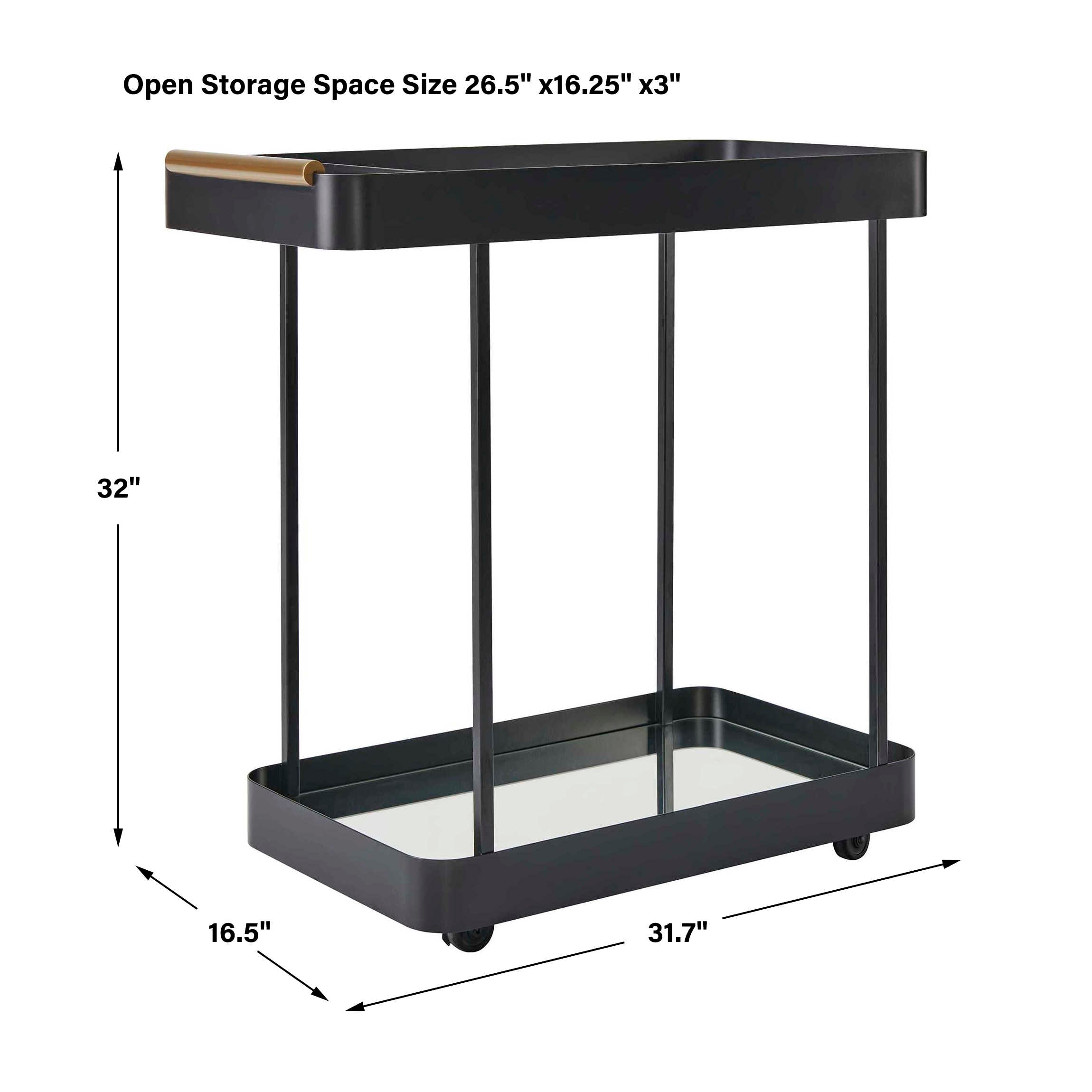 Uttermost Furniture Uttermost Vesper Black Iron Bar Cart