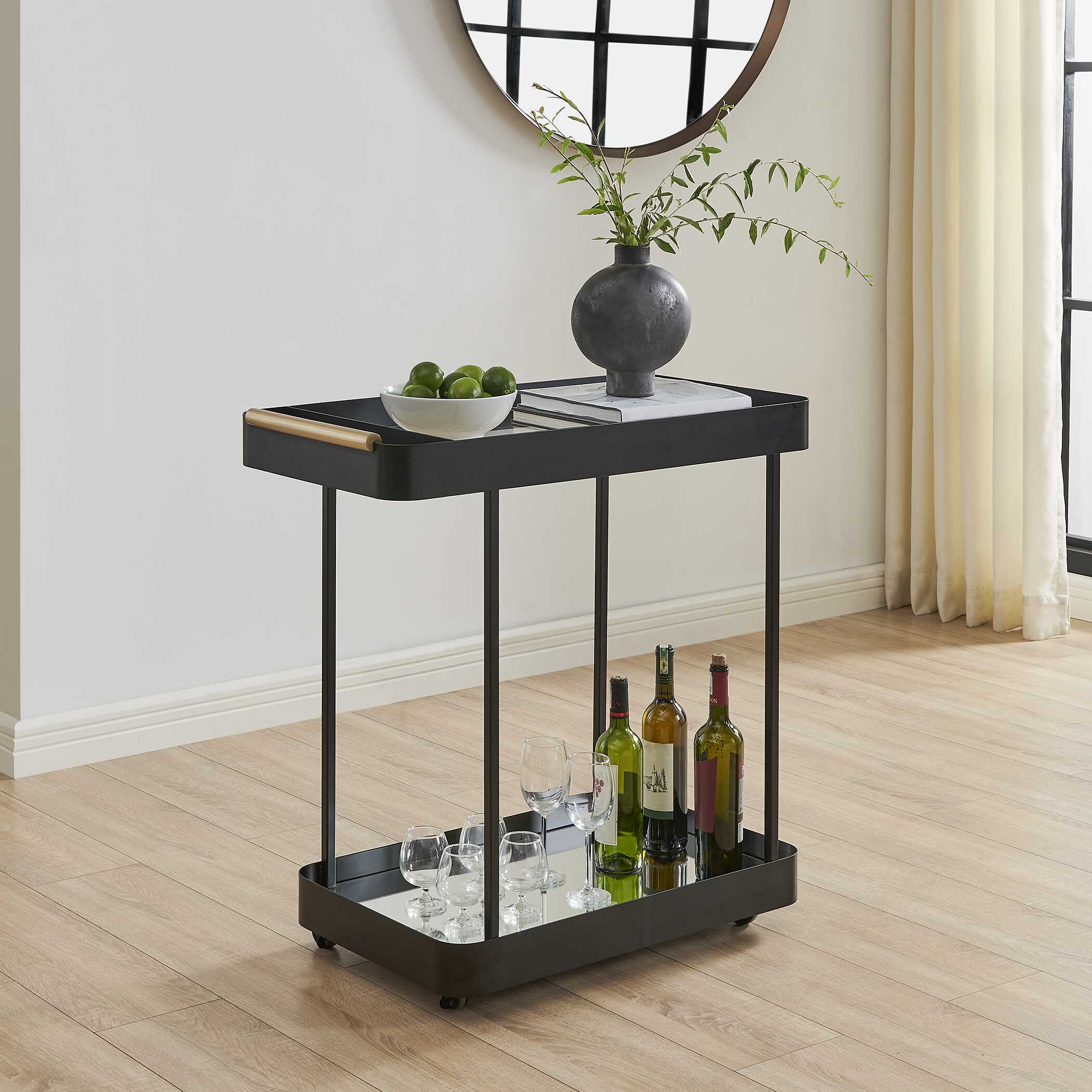 Uttermost Furniture Uttermost Vesper Black Iron Bar Cart