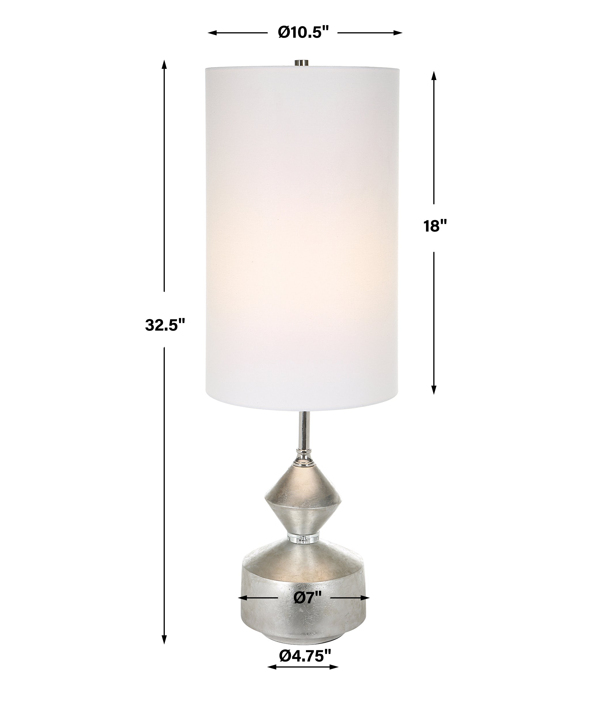 Uttermost Home Decor Uttermost Vial Silver Buffet Lamp