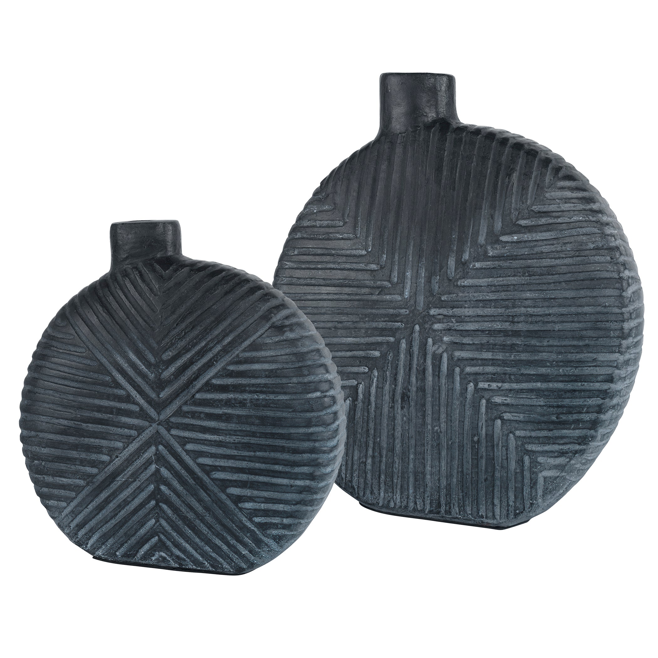 Uttermost Home Decor Uttermost Viewpoint Aged Black Vases, Set/2