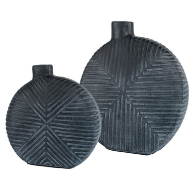 Uttermost Home Decor Uttermost Viewpoint Aged Black Vases, Set/2