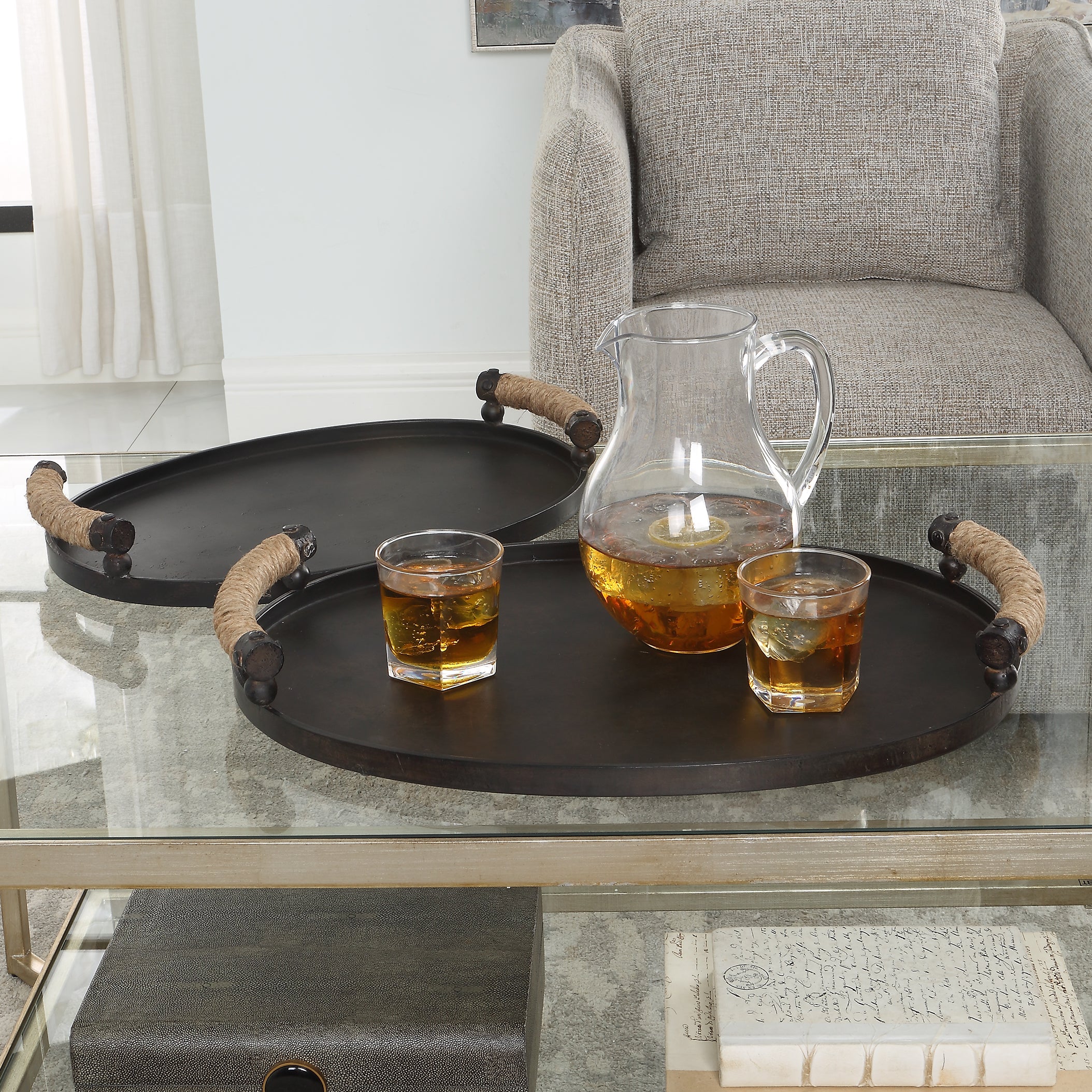 Uttermost Home Decor Uttermost Viggo Bronze Trays, Set/2