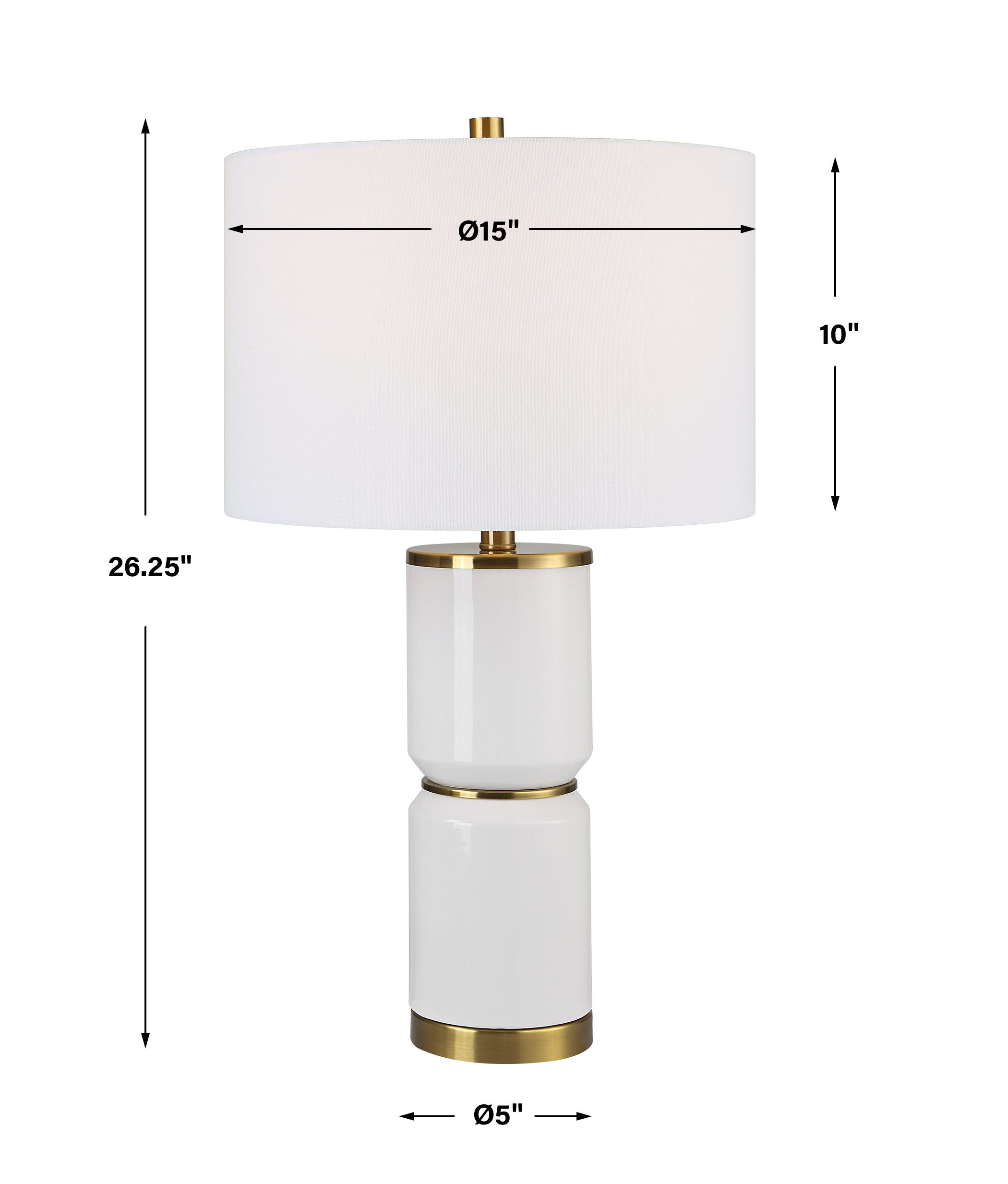 Uttermost Home Decor Uttermost White Gloss Table Lamp