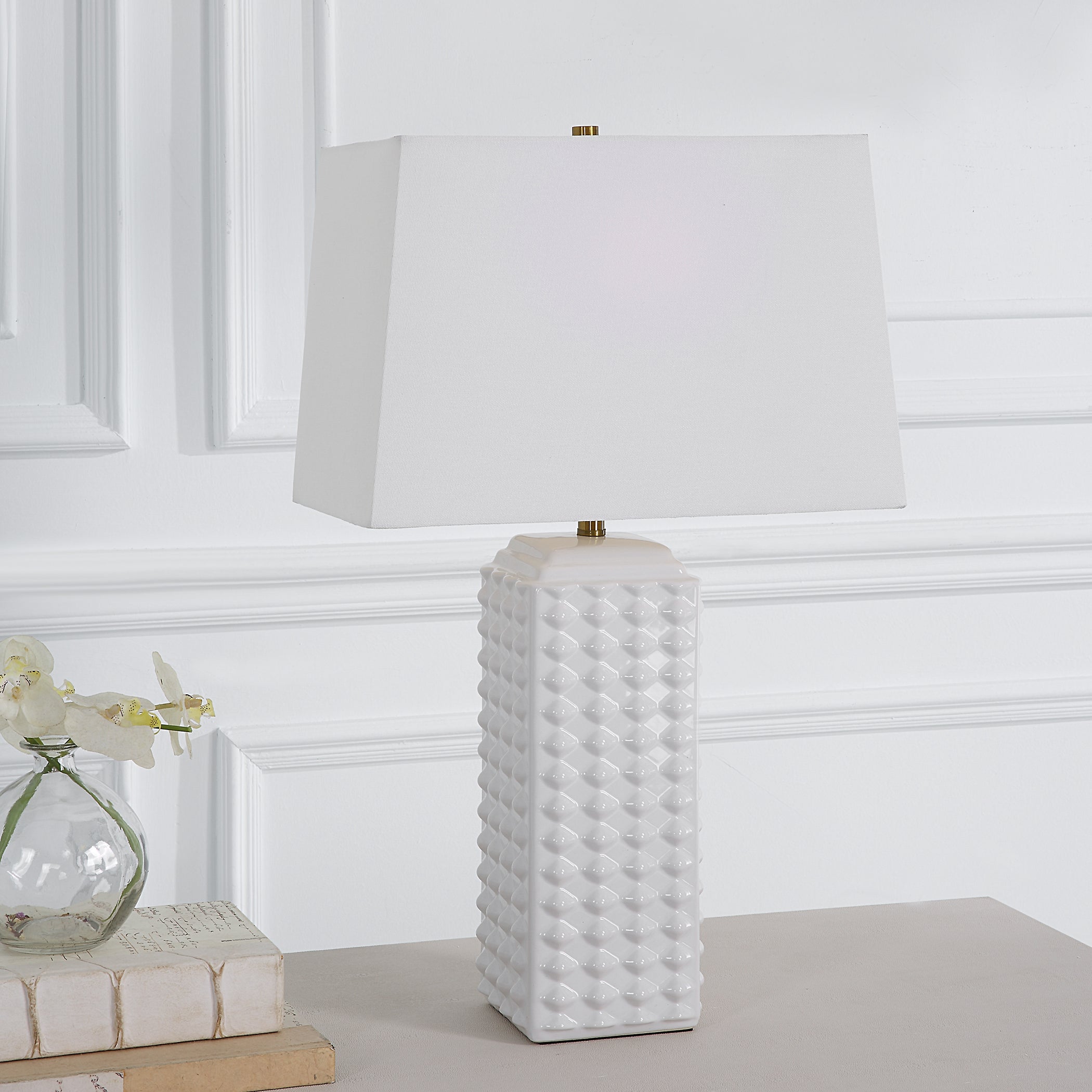 Uttermost Home Decor Uttermost White Knob Table Lamp