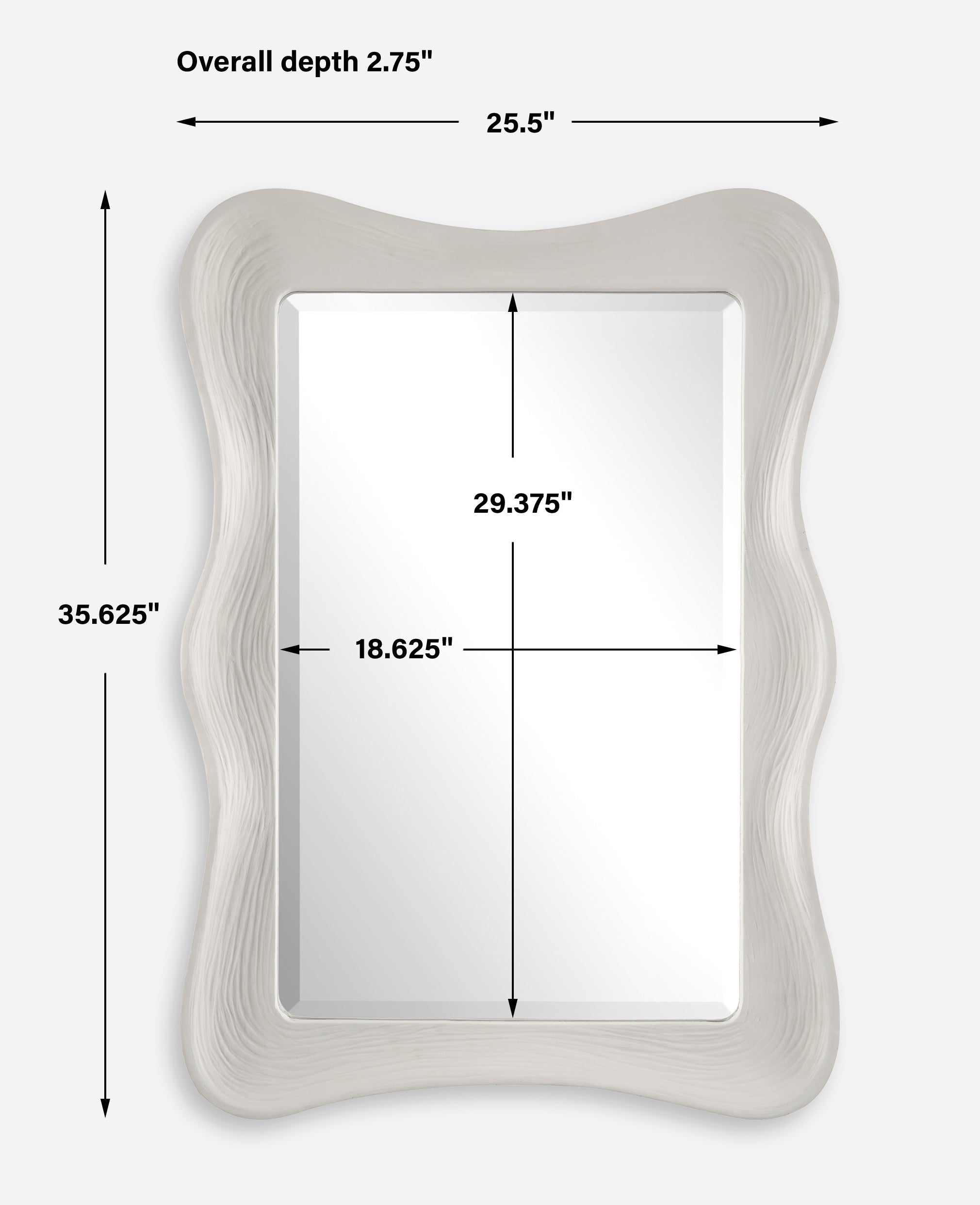 Uttermost Home Decor Uttermost Whitehaven Wavy Rectangle Mirror