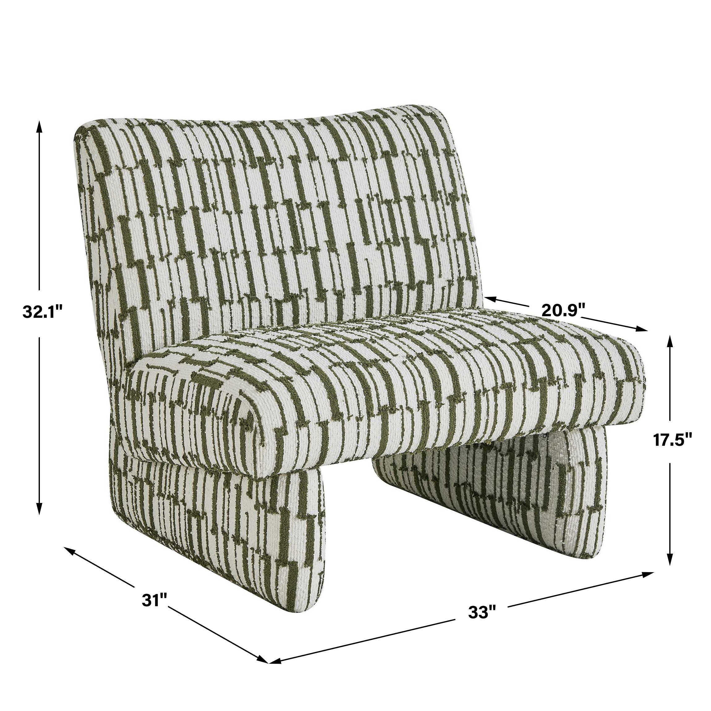 Uttermost Furniture Uttermost Willa Green White Accent Chair