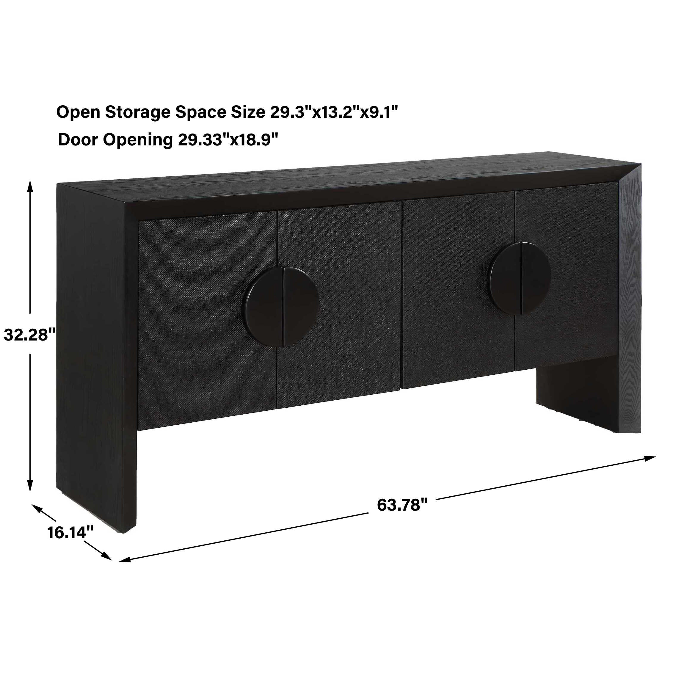 Uttermost Furniture Uttermost Williams Black 4 Door Cabinet