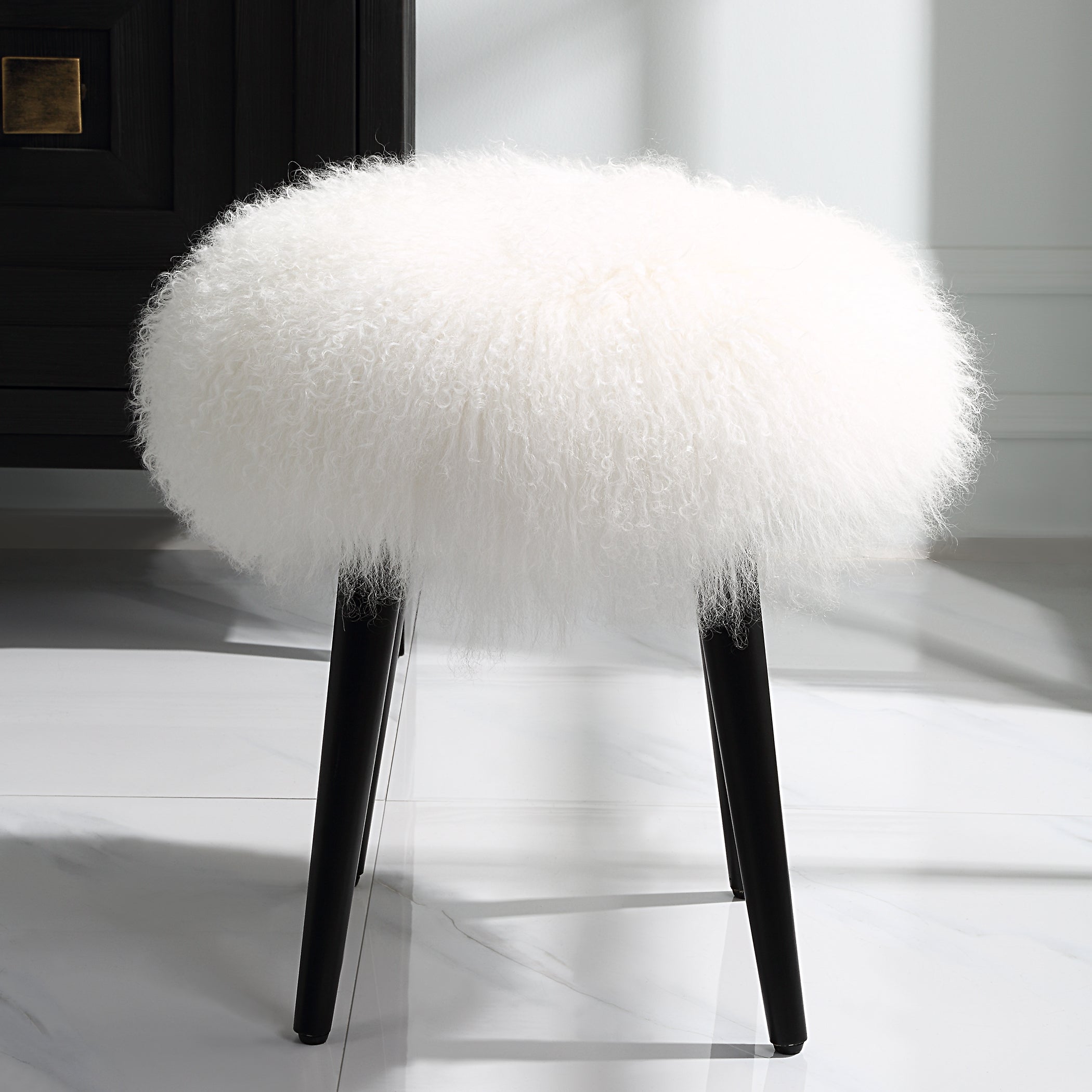 Uttermost Furniture Uttermost Wooly Sheepskin Accent Stool