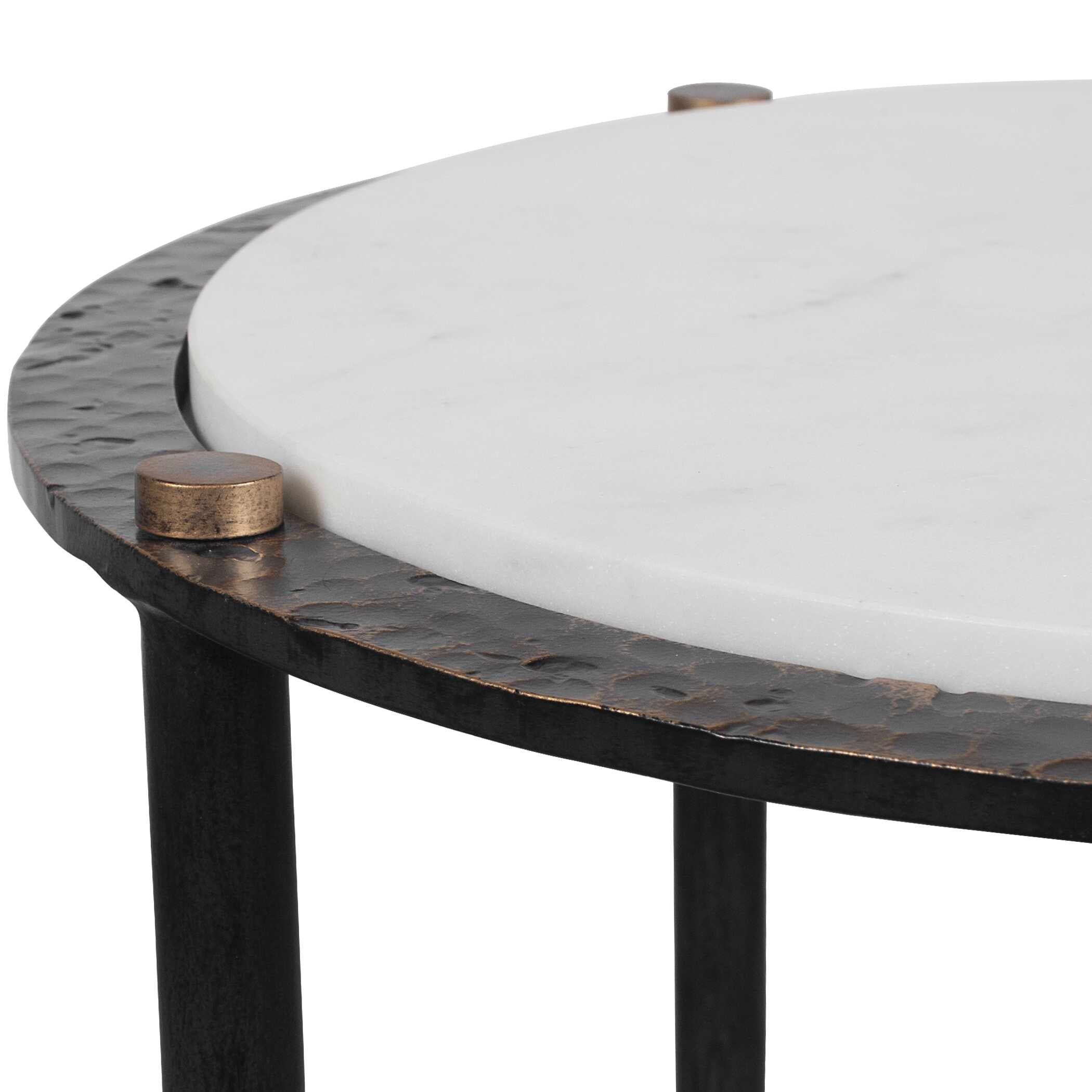 Uttermost Furniture Uttermost Wren Round White Marble Accent Table