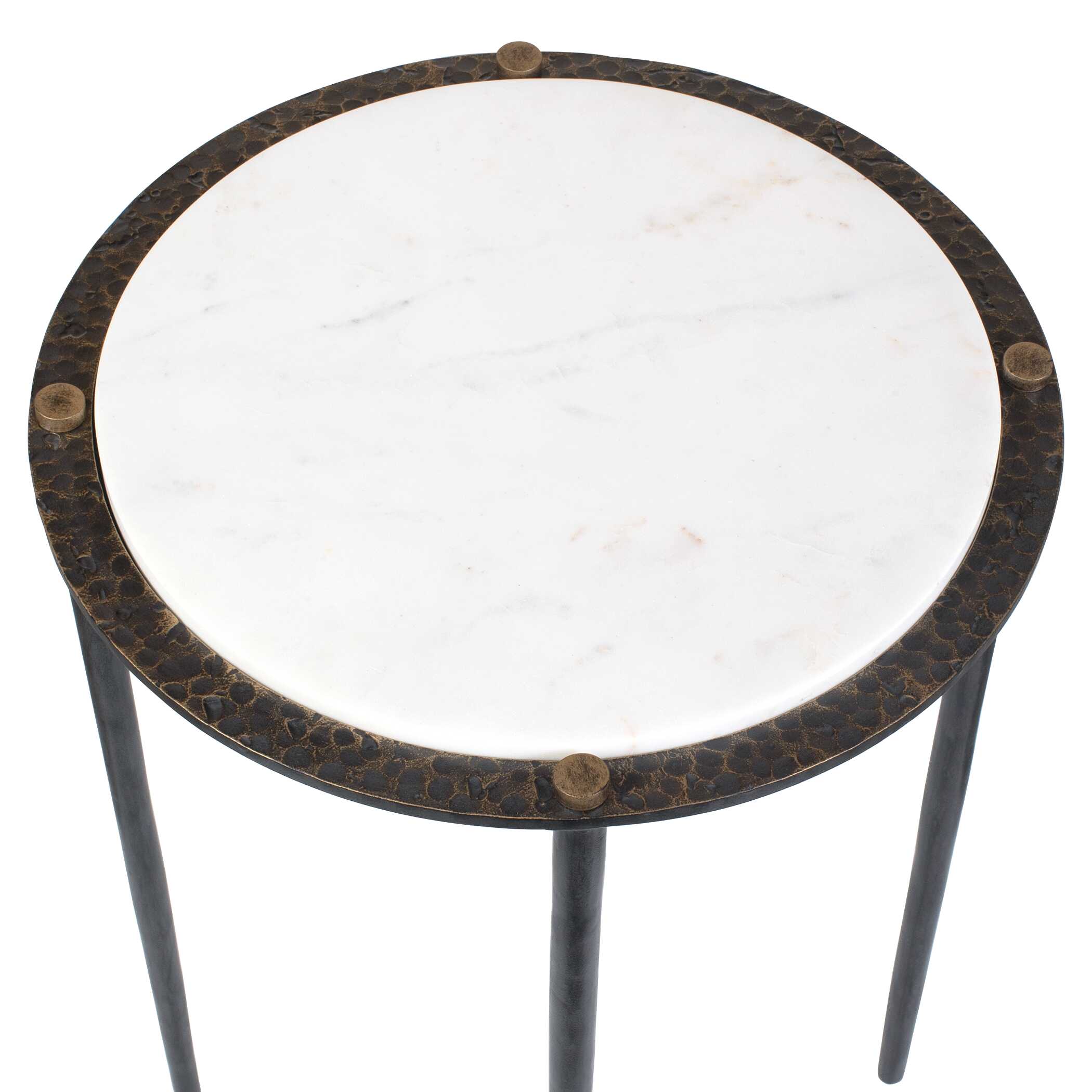 Uttermost Furniture Uttermost Wren Round White Marble Accent Table