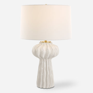 Uttermost Lighting Uttermost Wrenley Ridged White Table Lamp
