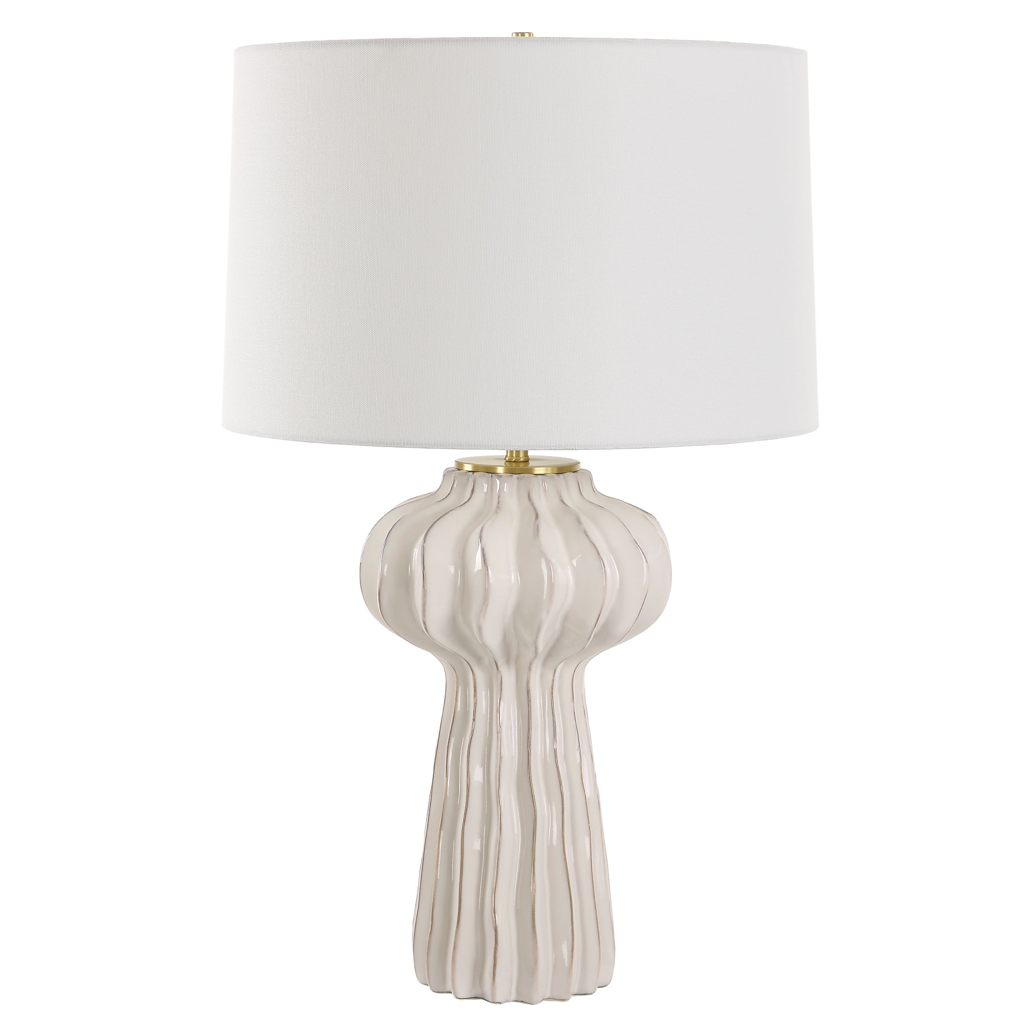 Uttermost Lighting Uttermost Wrenley Ridged White Table Lamp