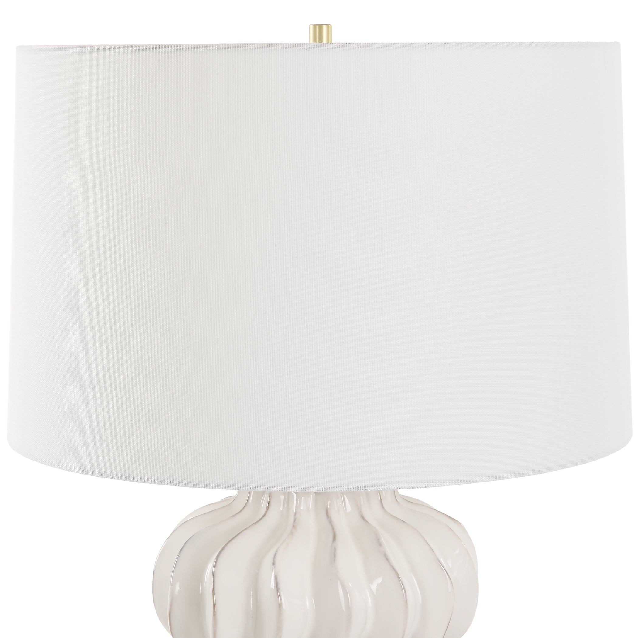 Uttermost Lighting Uttermost Wrenley Ridged White Table Lamp