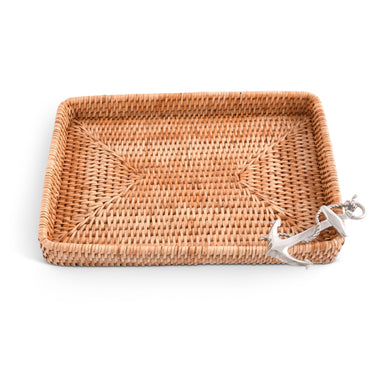 Vagabond House Serveware Vagabond House Anchor Catchall Tray Hand Woven Wicker Rattan