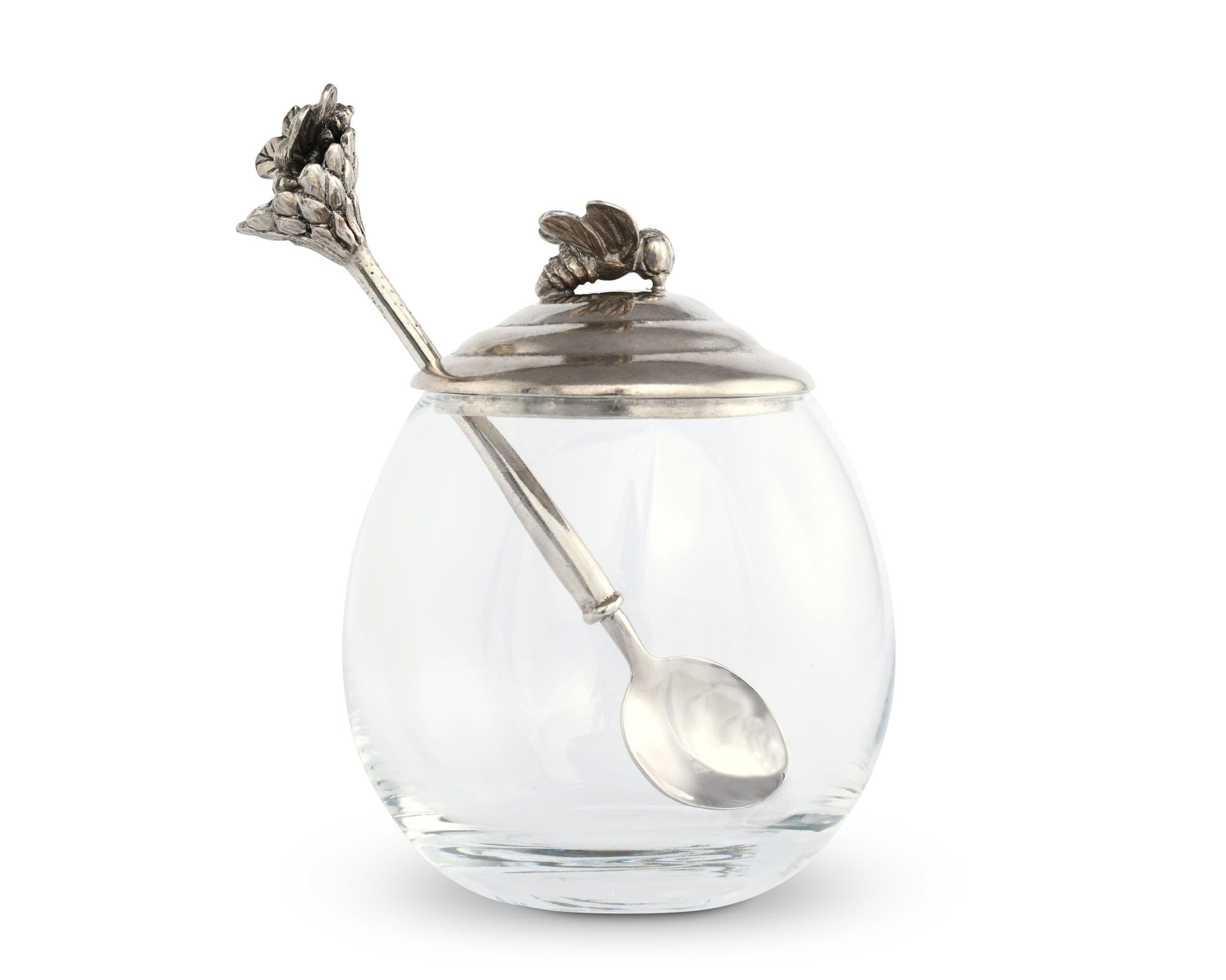 Vagabond House Serveware Vagabond House Bee Glass Honey Pot with Spoon