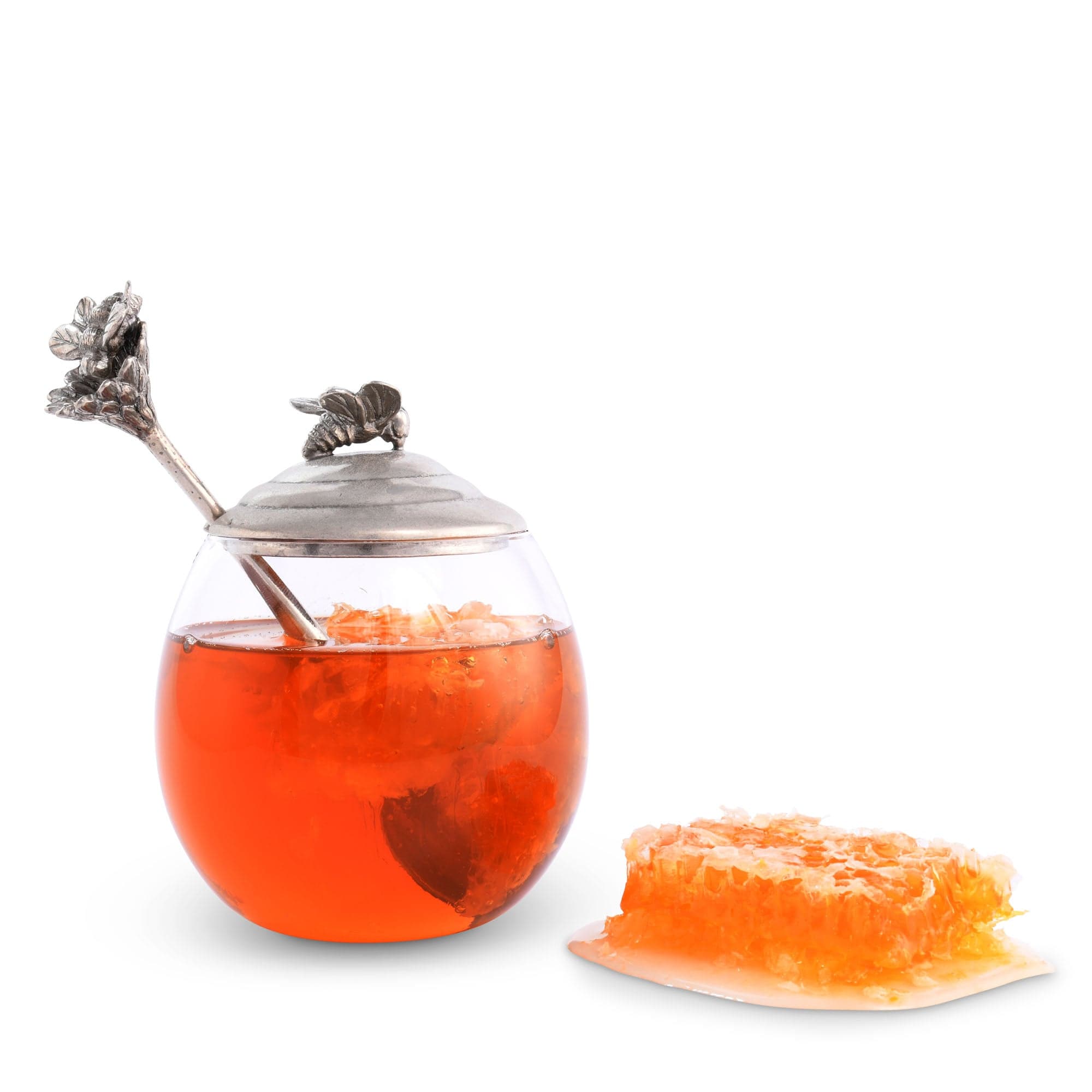 Vagabond House Serveware Vagabond House Bee Glass Honey Pot with Spoon