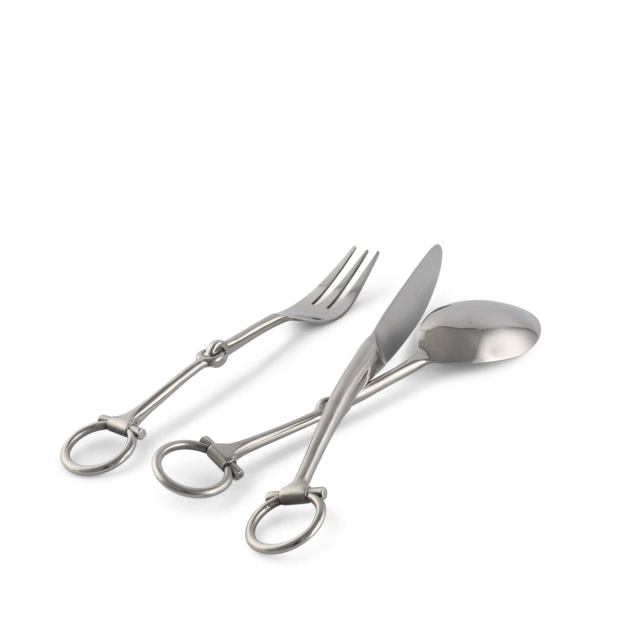 Vagabond House Serveware Vagabond House Bit Five piece Flatware Set - Stainless Steel Matt Silver