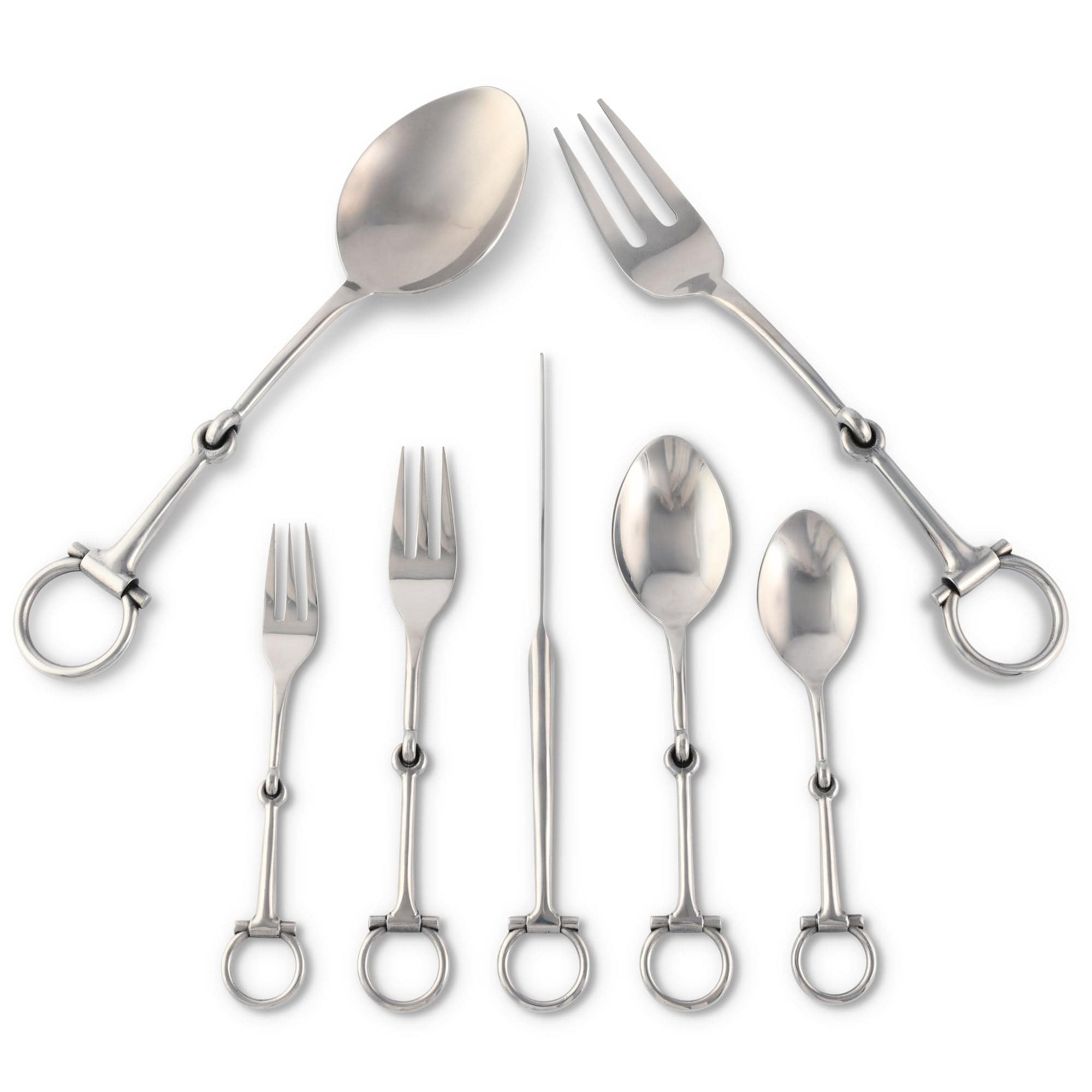 Vagabond House Serveware Vagabond House Bit Five piece Flatware Set - Stainless Steel Matt Silver