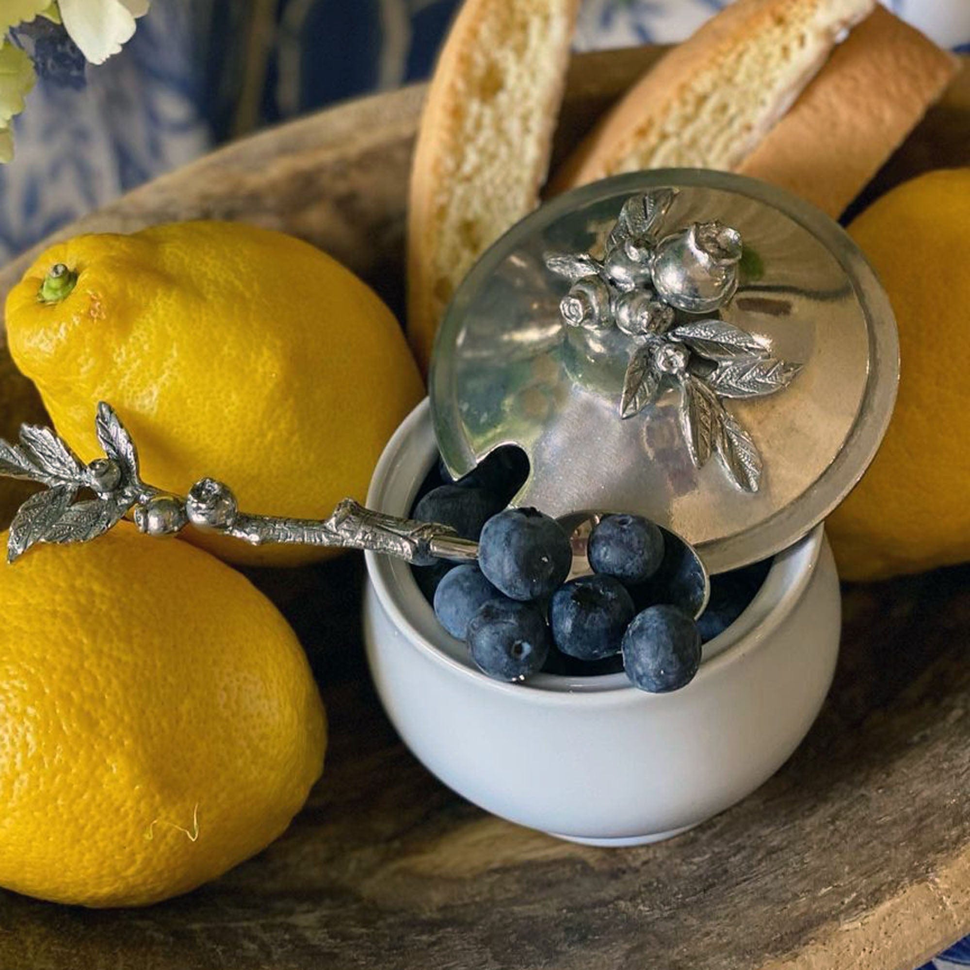Vagabond House Serveware Vagabond House Blueberry Sugar Bowl and Spoon