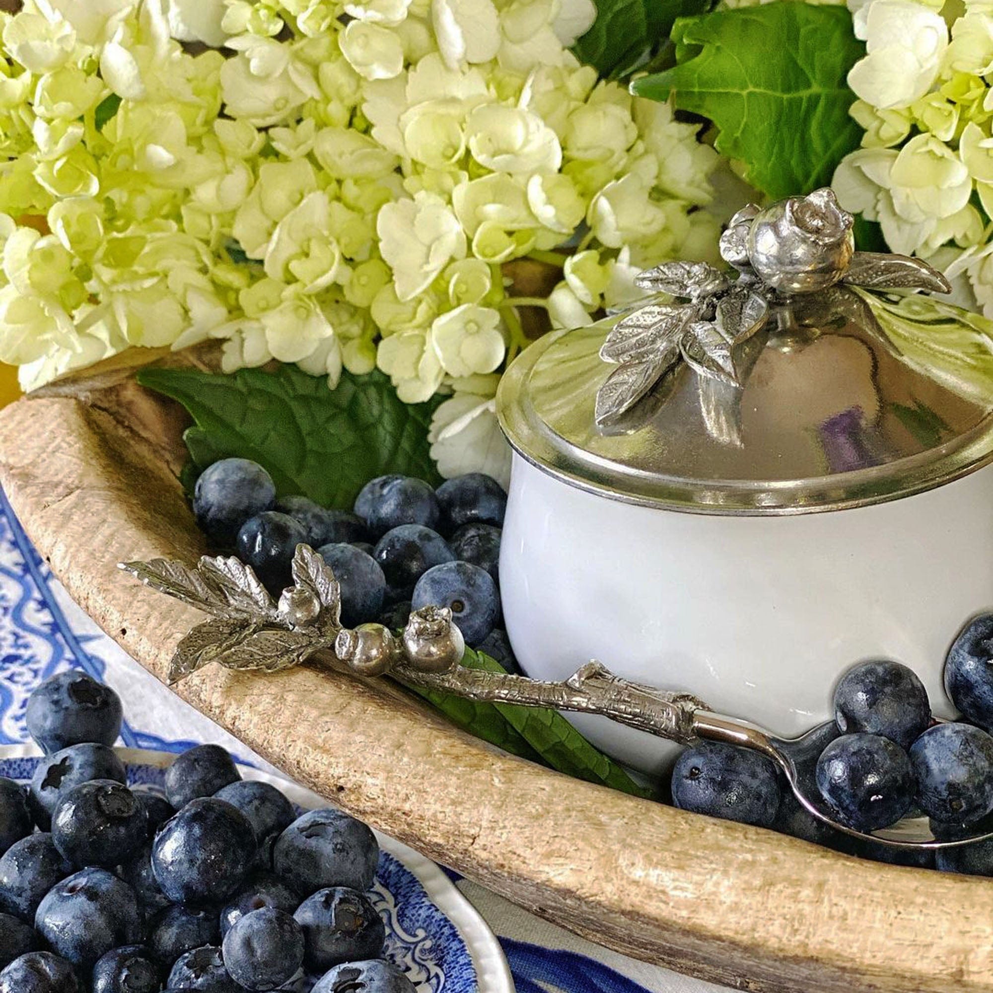 Vagabond House Serveware Vagabond House Blueberry Sugar Bowl and Spoon