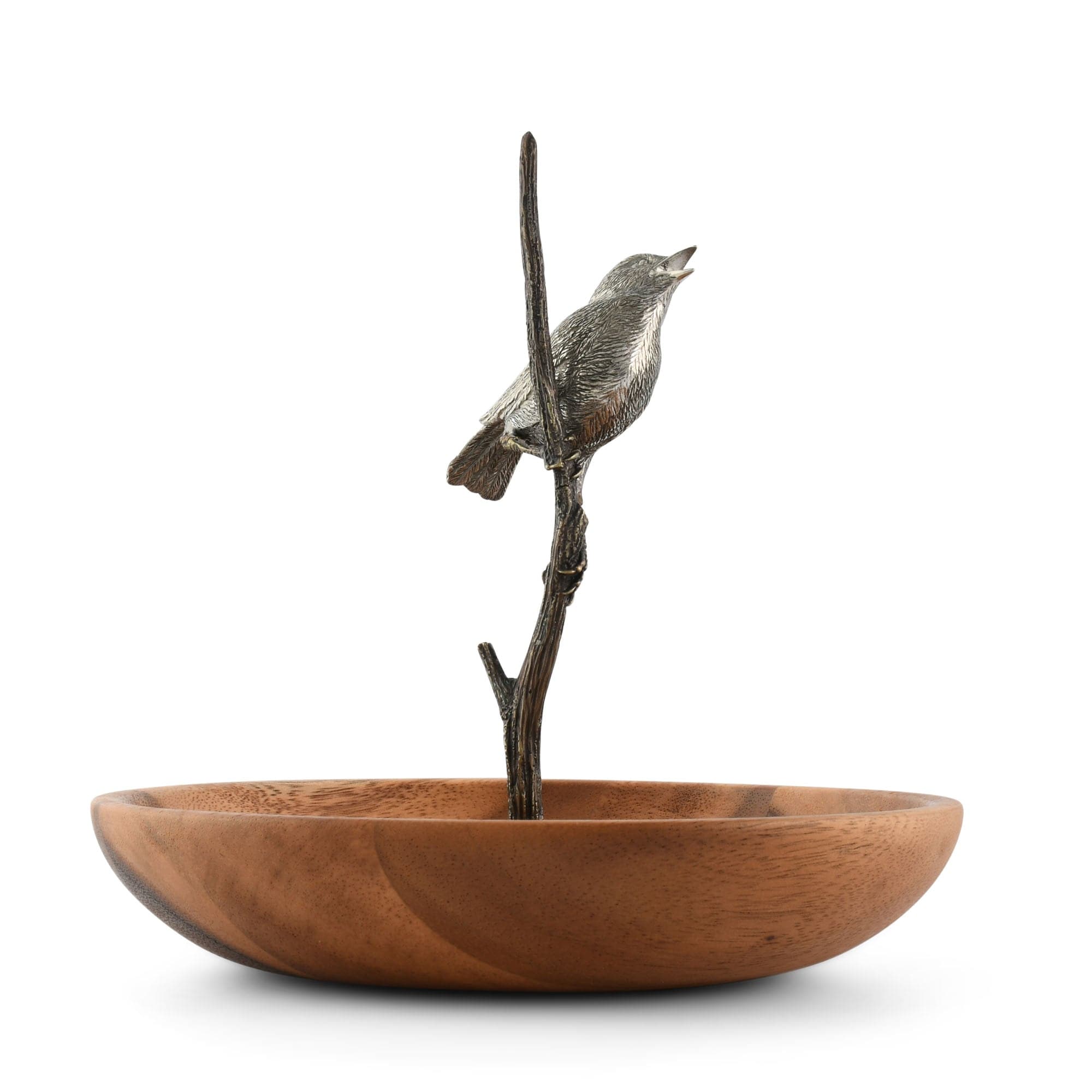 Vagabond House Serveware Vagabond House Bronze Song Bird Wood Tidbit Server Bowl
