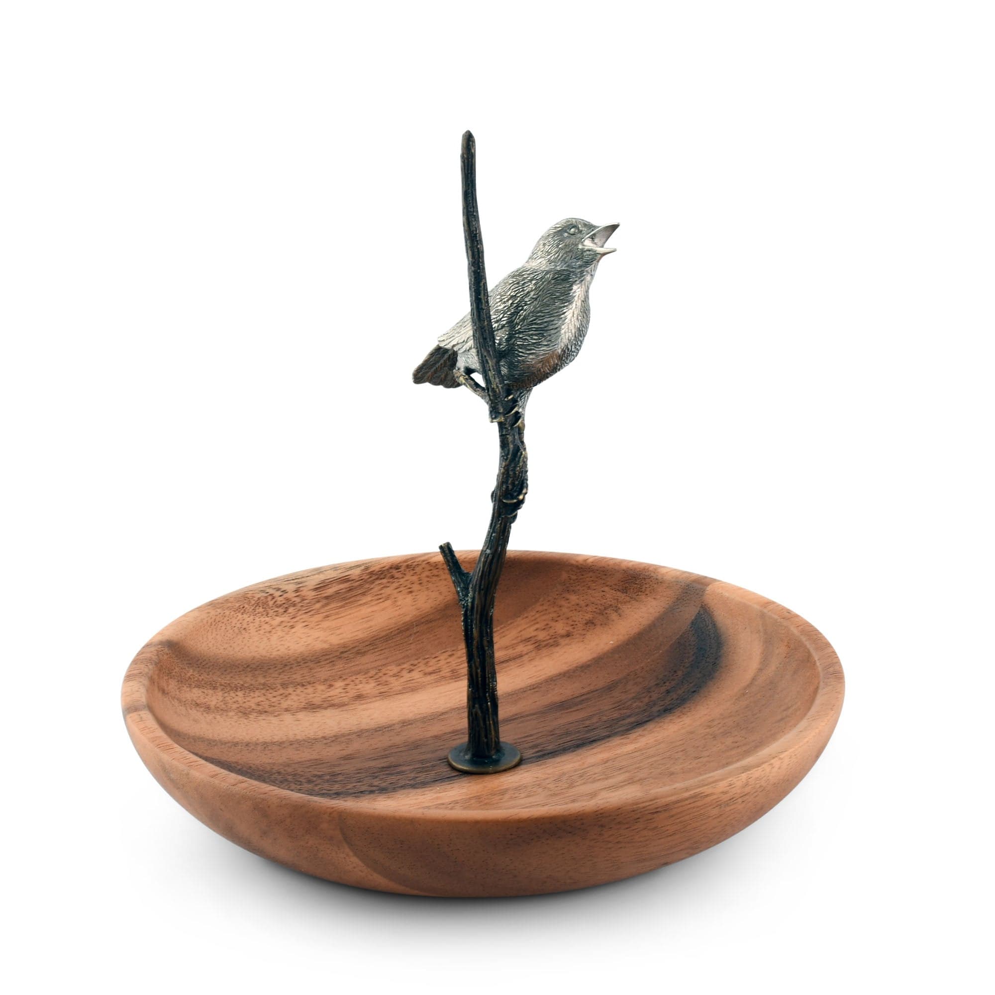 Vagabond House Serveware Vagabond House Bronze Song Bird Wood Tidbit Server Bowl