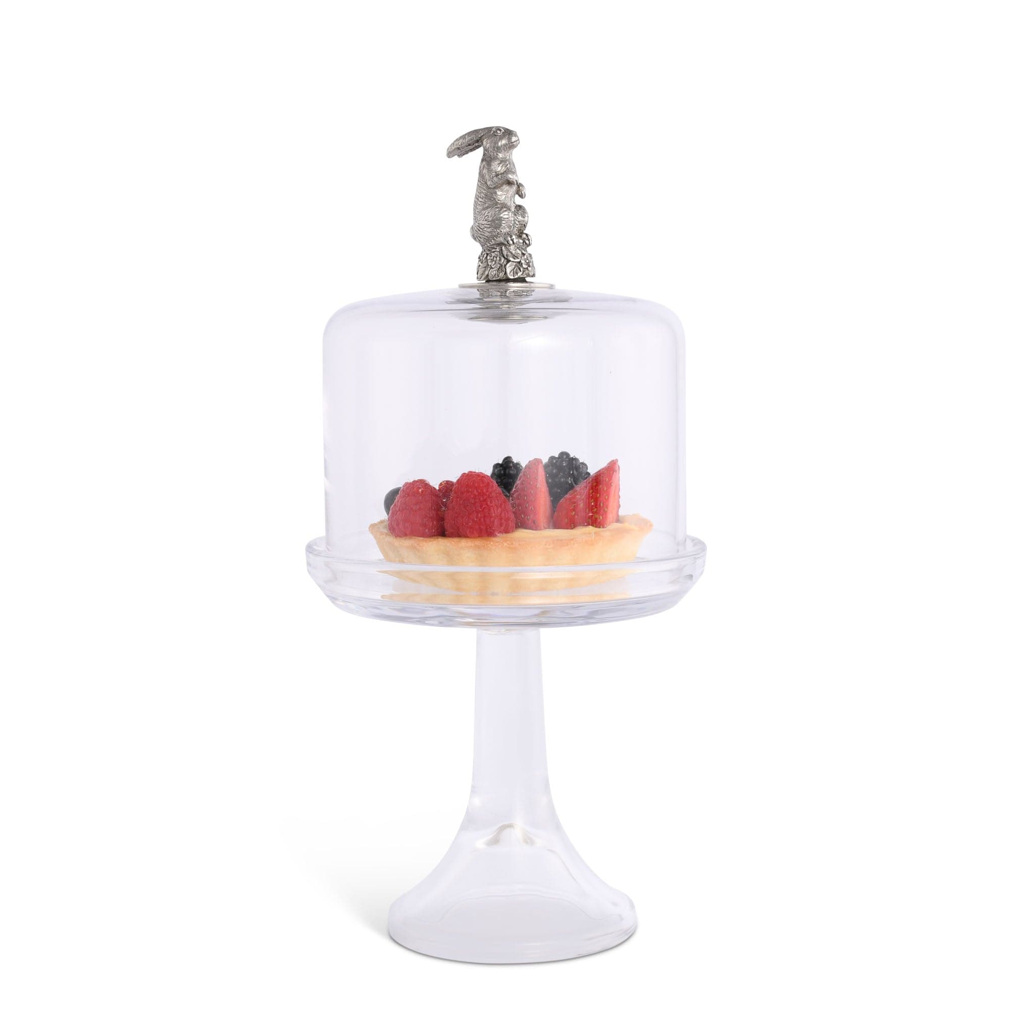 Vagabond House Serveware Vagabond House Bunny Glass Covered Cake / Dessert Stand Short - 11.5" H x 6" D