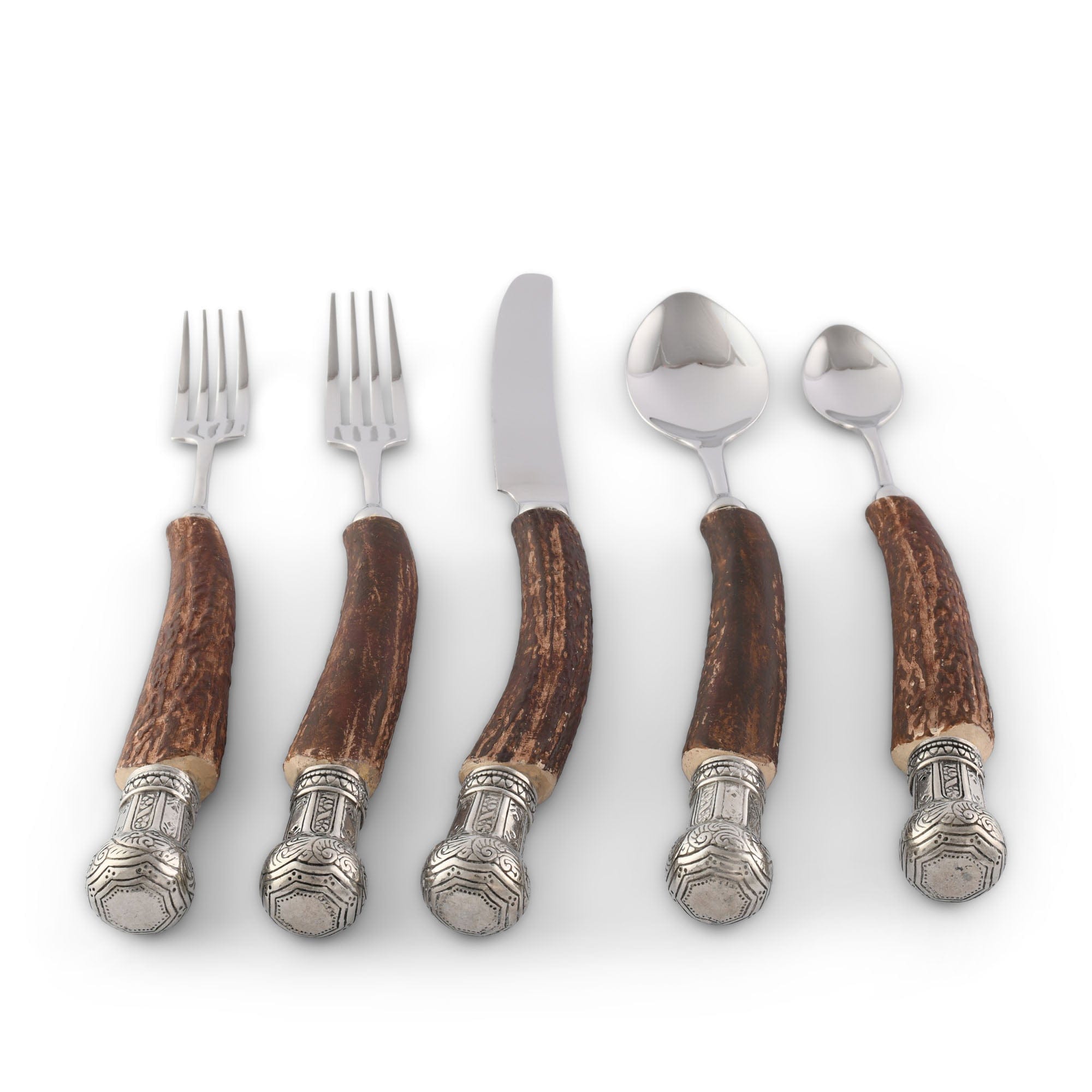Vagabond House Serveware Vagabond House Composite Antler King Crown Flatware Set