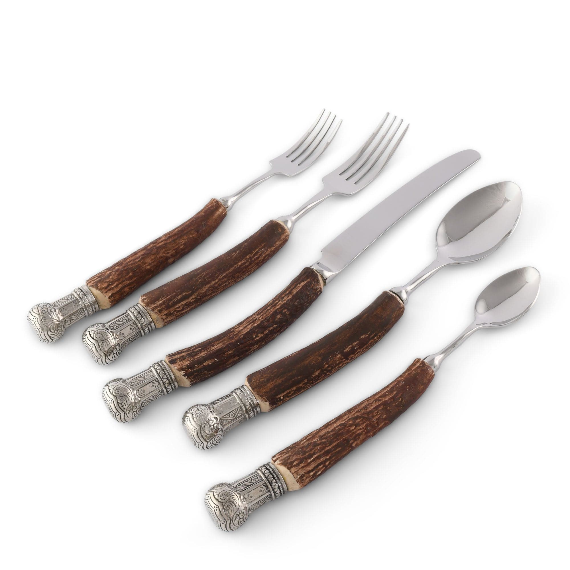 Vagabond House Serveware Vagabond House Composite Antler King Crown Flatware Set
