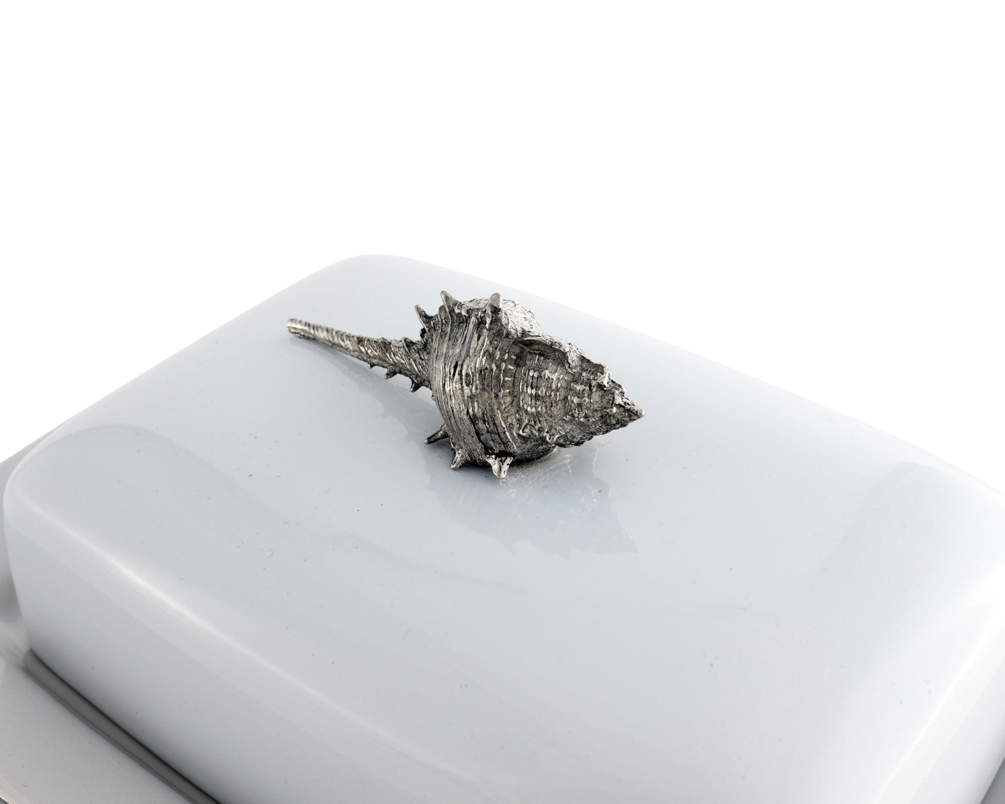Vagabond House Serveware Vagabond House Conch Shell Stoneware Butter Dish