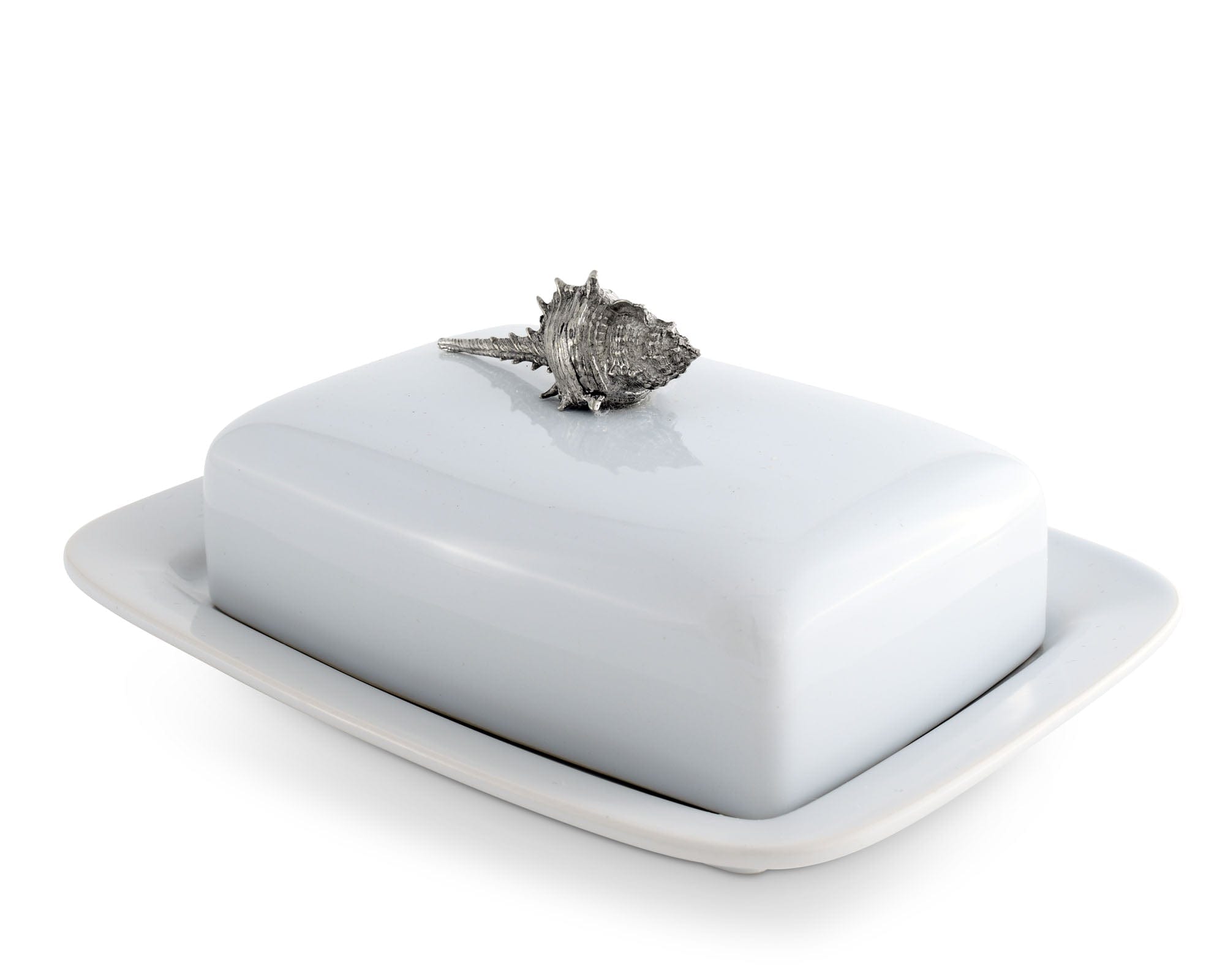 Vagabond House Serveware Vagabond House Conch Shell Stoneware Butter Dish