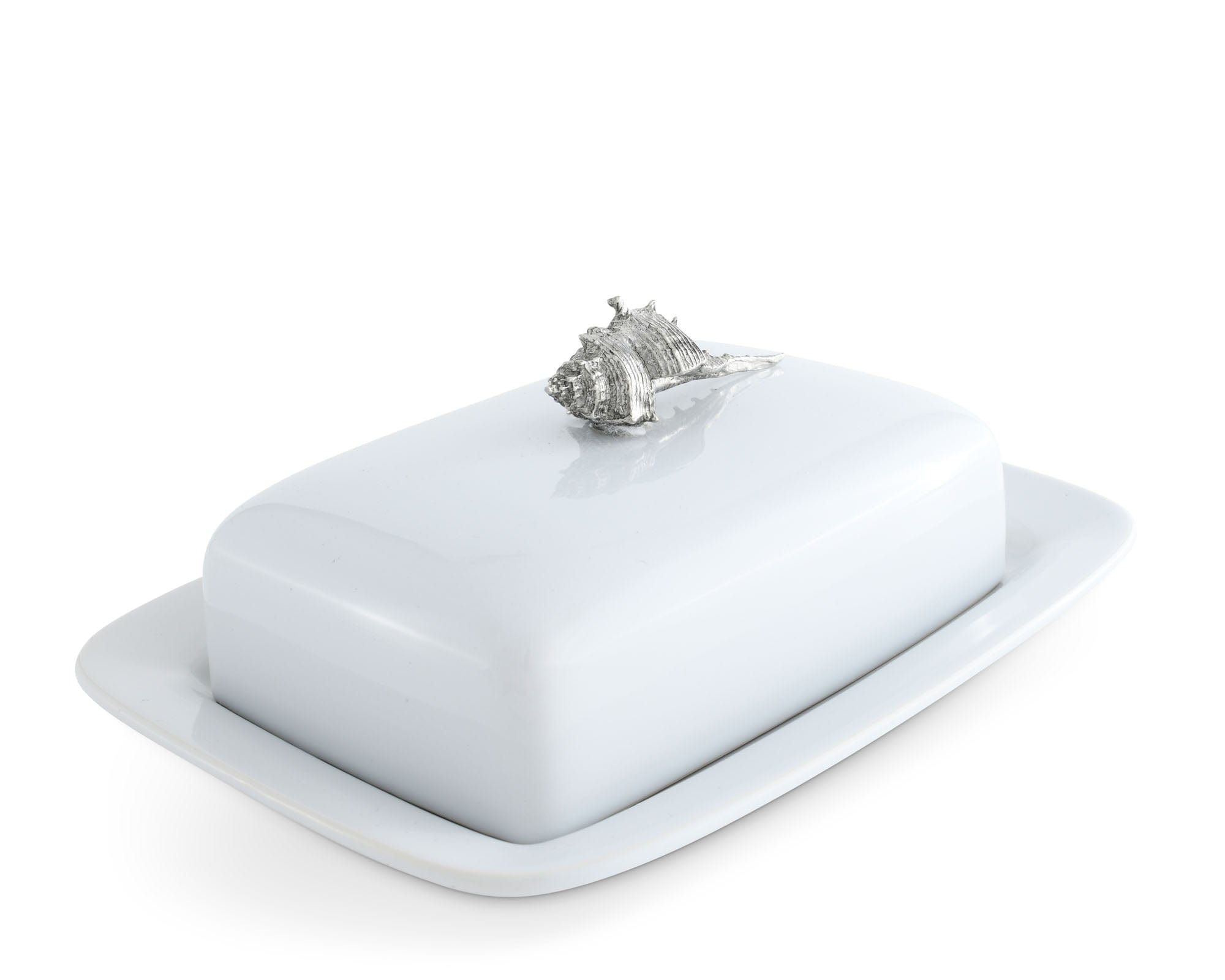 Vagabond House Serveware Vagabond House Conch Shell Stoneware Butter Dish
