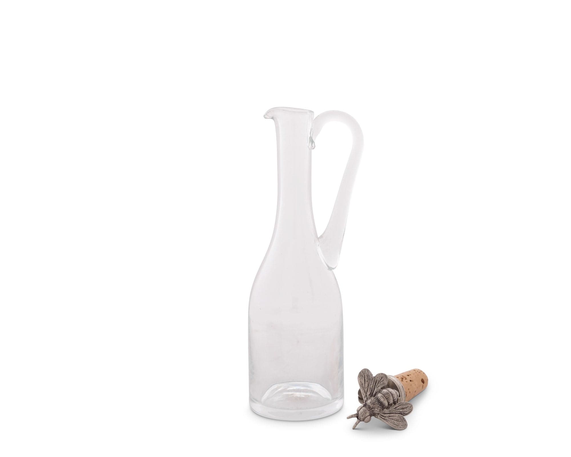 Vagabond House Serveware Vagabond House Cruet Bottle with Pewter Bee Cork Stopper