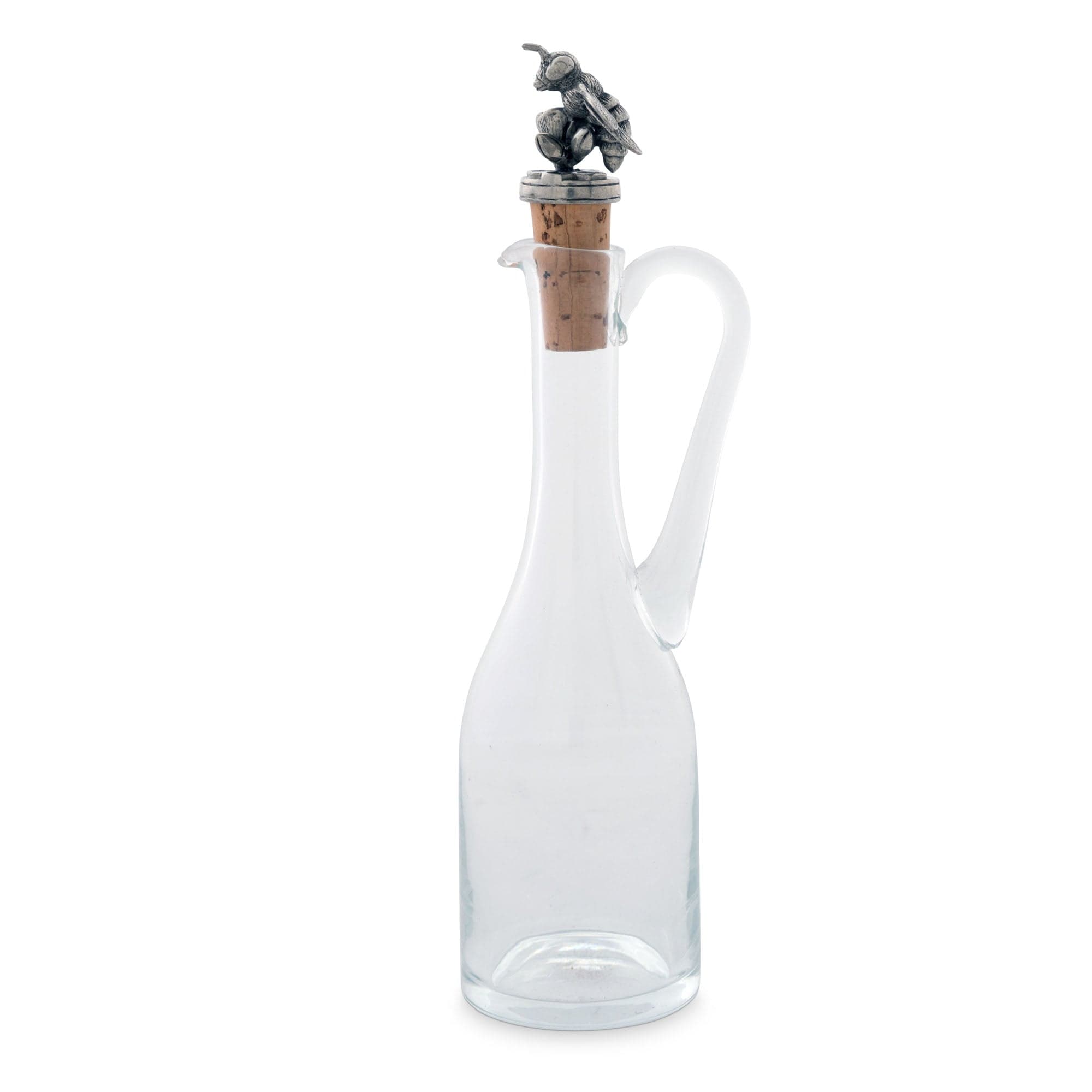 Vagabond House Serveware Vagabond House Cruet Bottle with Pewter Bee Cork Stopper