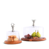 Vagabond House Serveware Vagabond House Elk Head Glass Covered Cheese Wood Board Wood 6.5" D