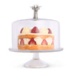 Vagabond House Serveware Vagabond House Elk Head Knob Glass Covered Cake / Dessert Stand Cake - 12" D x 4" H