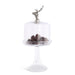 Vagabond House Serveware Vagabond House Elk Head Knob Glass Covered Cake / Dessert Stand Short - 11.5" H x 6" D