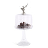 Vagabond House Serveware Vagabond House Elk Head Knob Glass Covered Cake / Dessert Stand Short - 11.5" H x 6" D