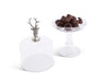 Vagabond House Serveware Vagabond House Elk Head Knob Glass Covered Cake / Dessert Stand Short - 11.5" H x 6" D