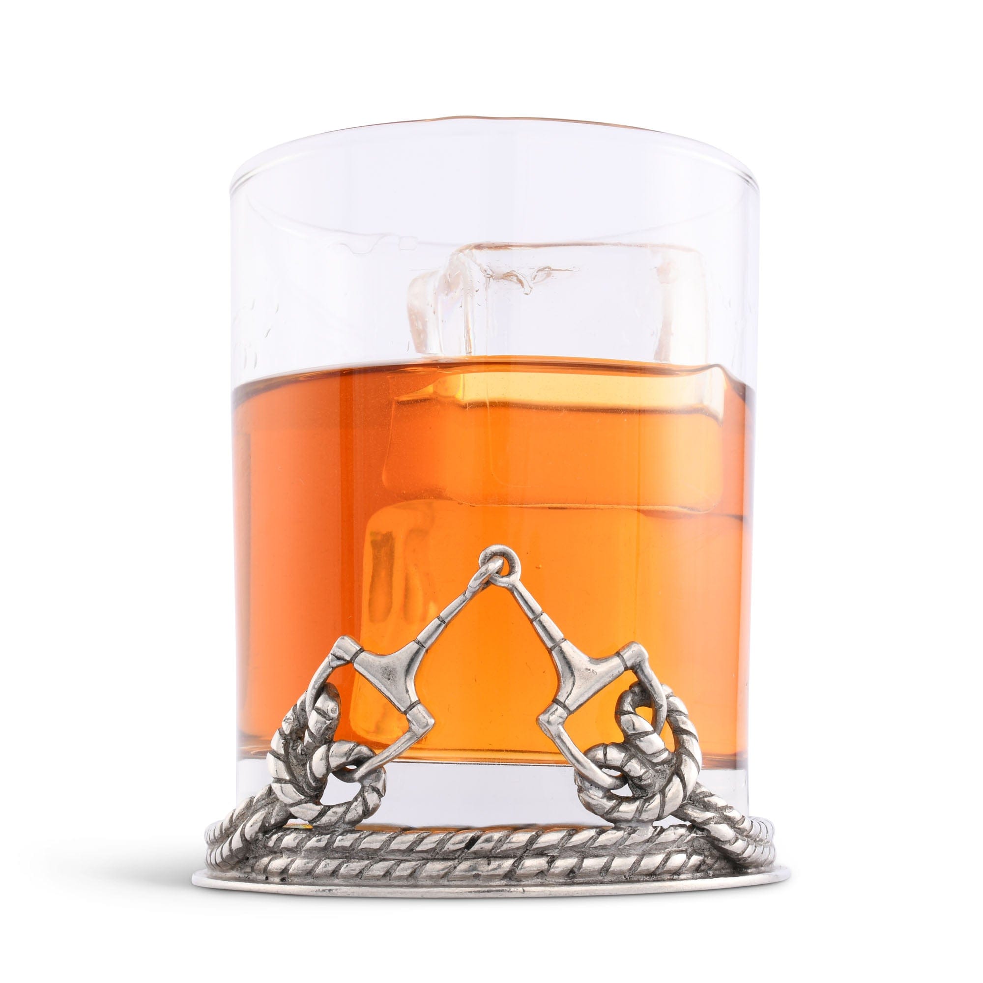 Vagabond House Serveware Vagabond House Equestraian D-Ring Snaffle Horse Bit Old Fashion Bar Glass