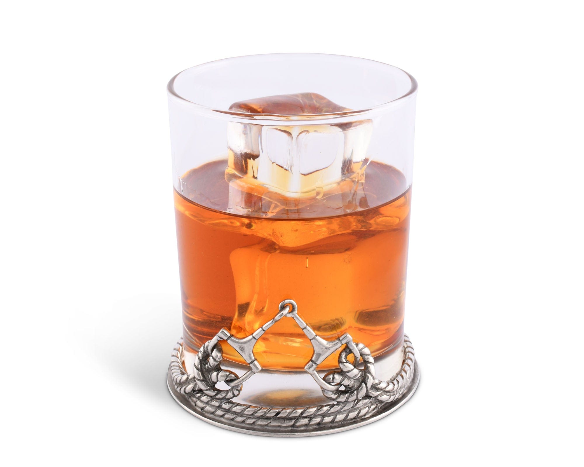 Vagabond House Serveware Vagabond House Equestraian D-Ring Snaffle Horse Bit Old Fashion Bar Glass