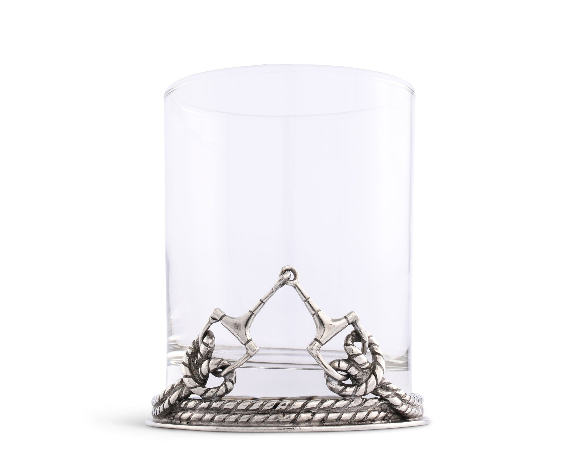 Vagabond House Serveware Vagabond House Equestraian D-Ring Snaffle Horse Bit Old Fashion Bar Glass