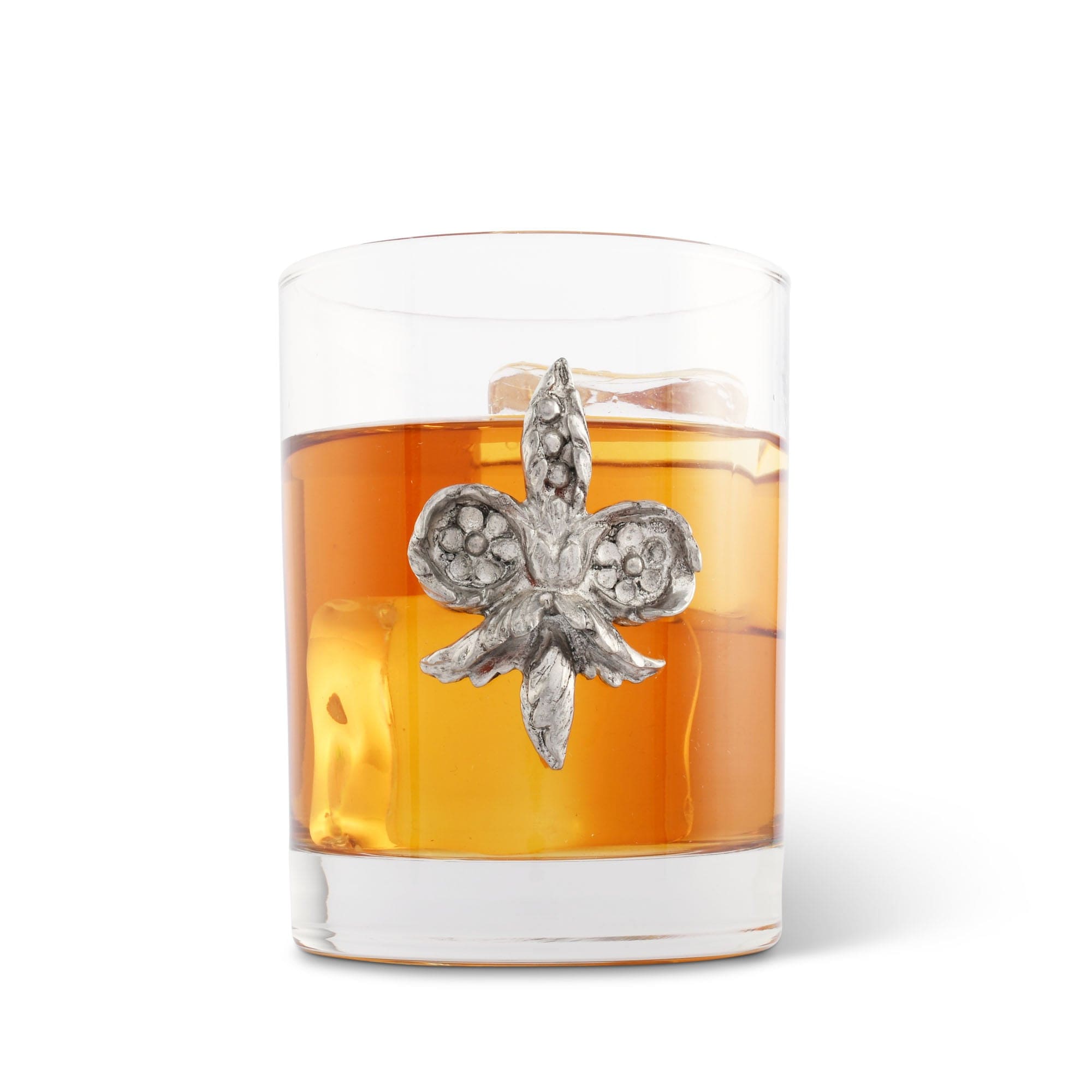 Vagabond House Serveware Vagabond House Fleur de Lys Double Old Fashion Bar Glass
