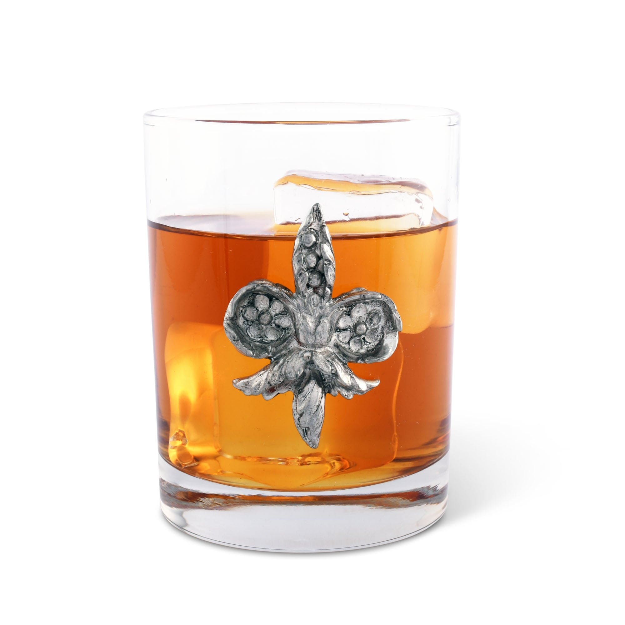 Vagabond House Serveware Vagabond House Fleur de Lys Double Old Fashion Bar Glass