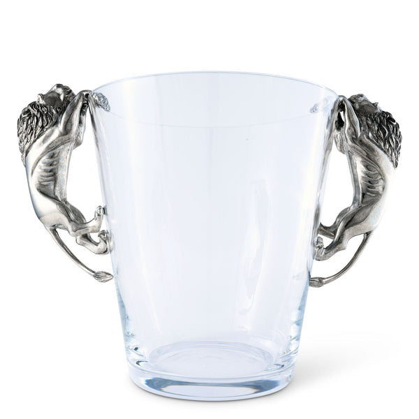 Vagabond House Serveware Vagabond House Glass Ice Bucket Lion Handles