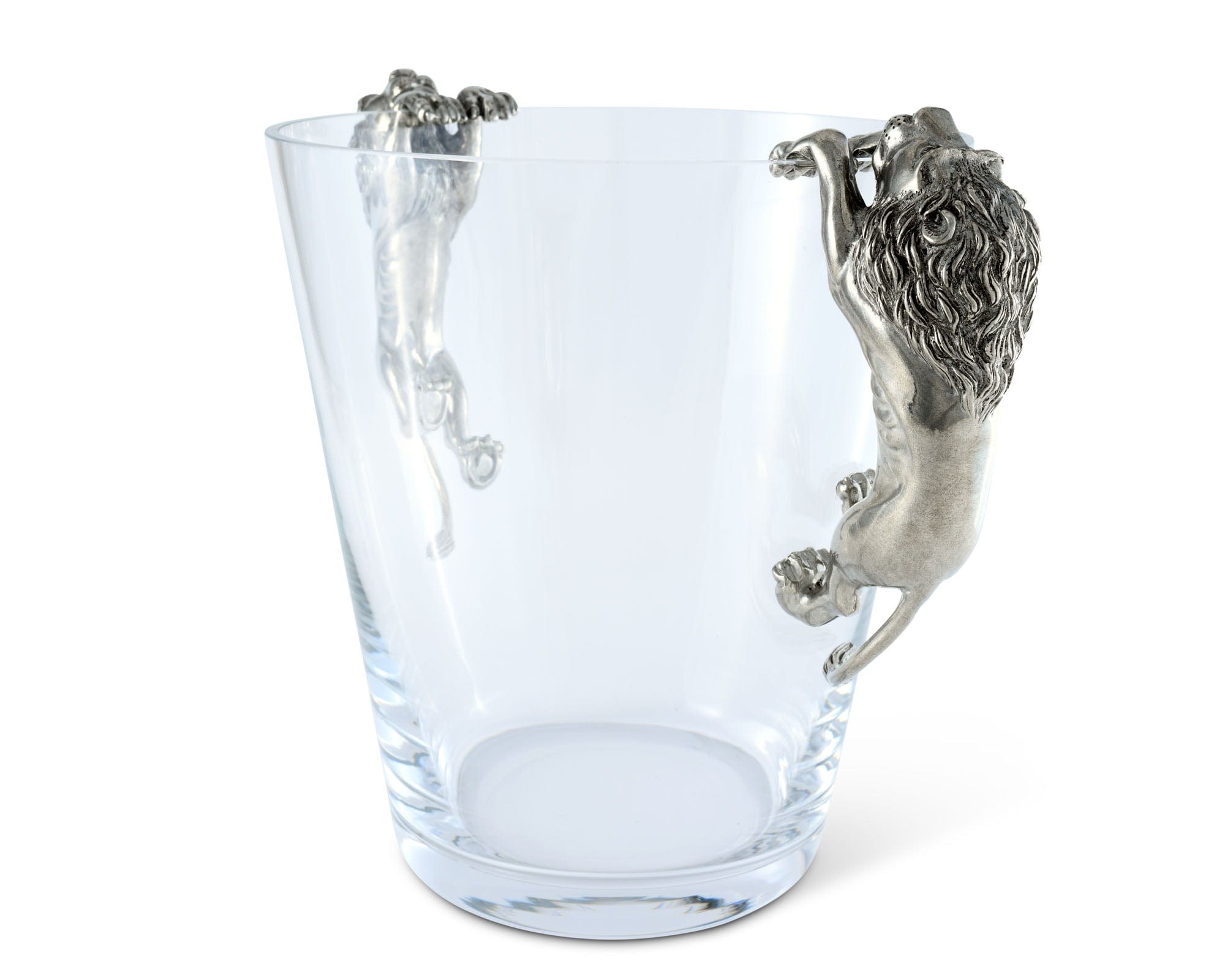 Vagabond House Serveware Vagabond House Glass Ice Bucket Lion Handles