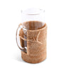 Vagabond House Serveware Vagabond House Glass Pitcher Hand Woven Wicker Natural Rattan Cover