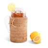 Vagabond House Serveware Vagabond House Glass Pitcher Hand Woven Wicker Natural Rattan Cover