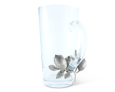 Vagabond House Serveware Vagabond House Glass Pitcher Pewter Lemon Bouquet Handle